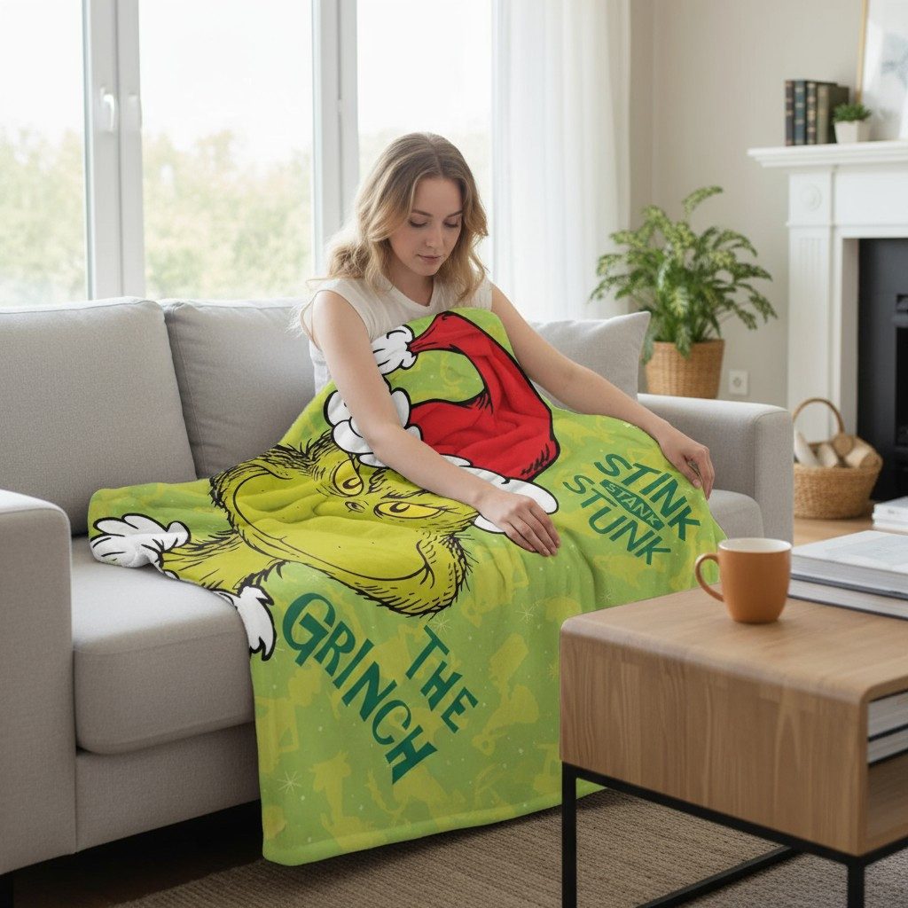 Kinderdecke Der Grinch, The Grinch, Fleecedecke weiche Kuscheldecke 140 x 1 günstig online kaufen