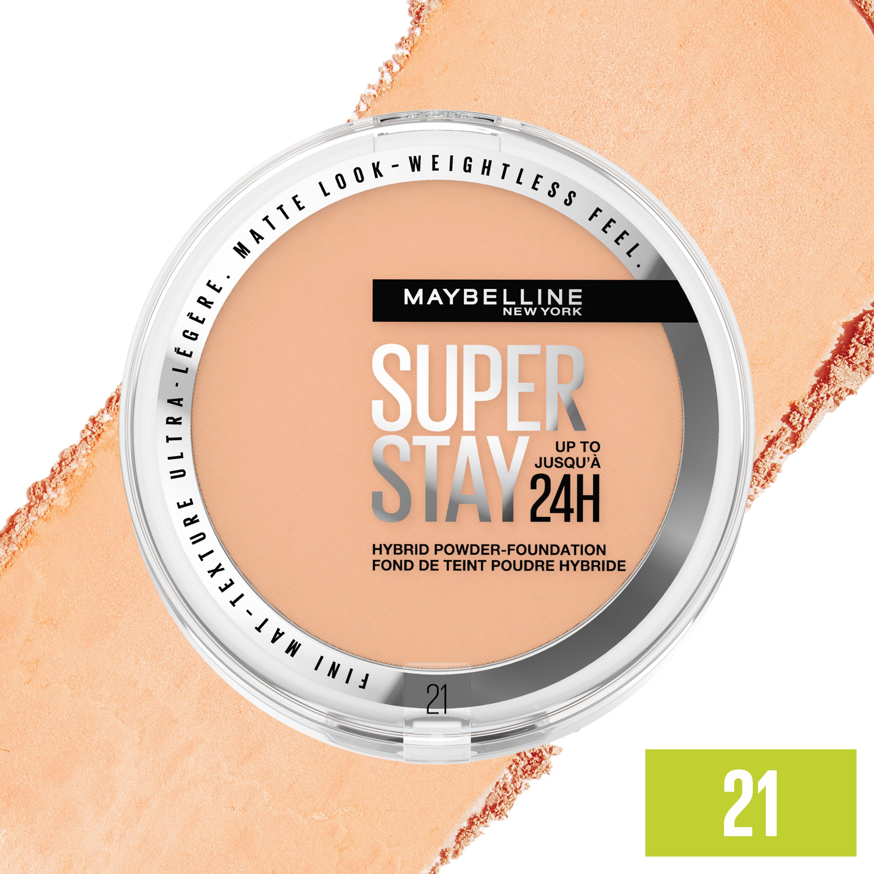 MAYBELLINE NEW YORK Foundation SUPER STAY HYBRID POWDER-FOUNDATION, mattes Finish mit Airbrush Effekt, dank leichter Pigmente