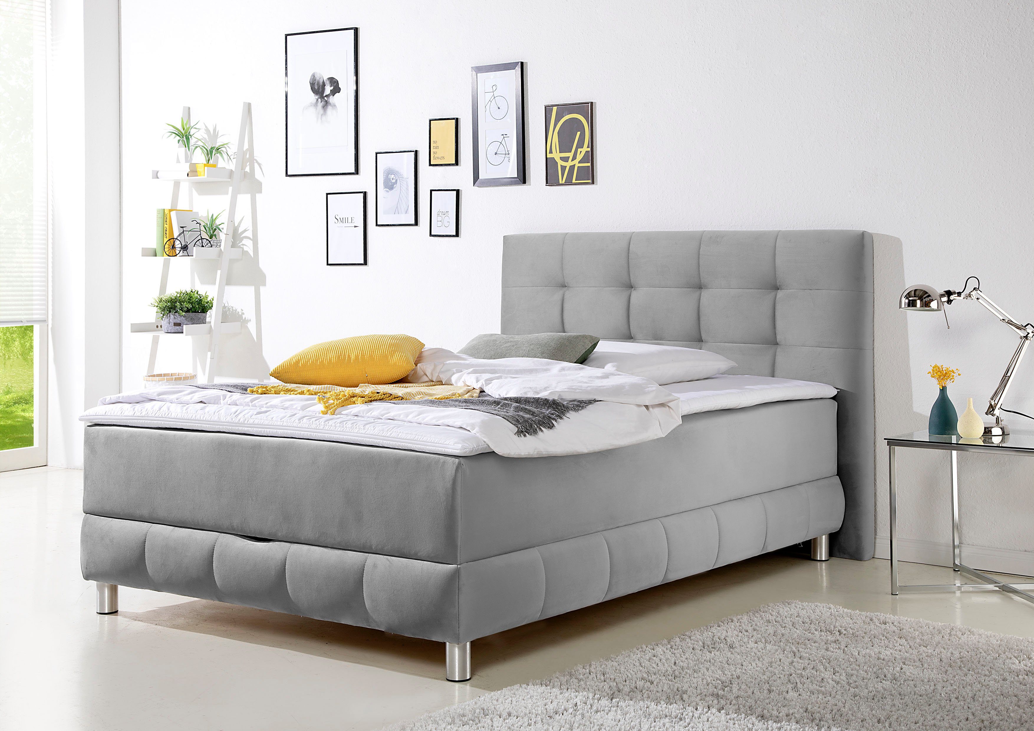 Home affaire Boxbett Vaasa, inkl. Bettkasten & Topper, XXL-Ausführung, Überlänge 220 cm