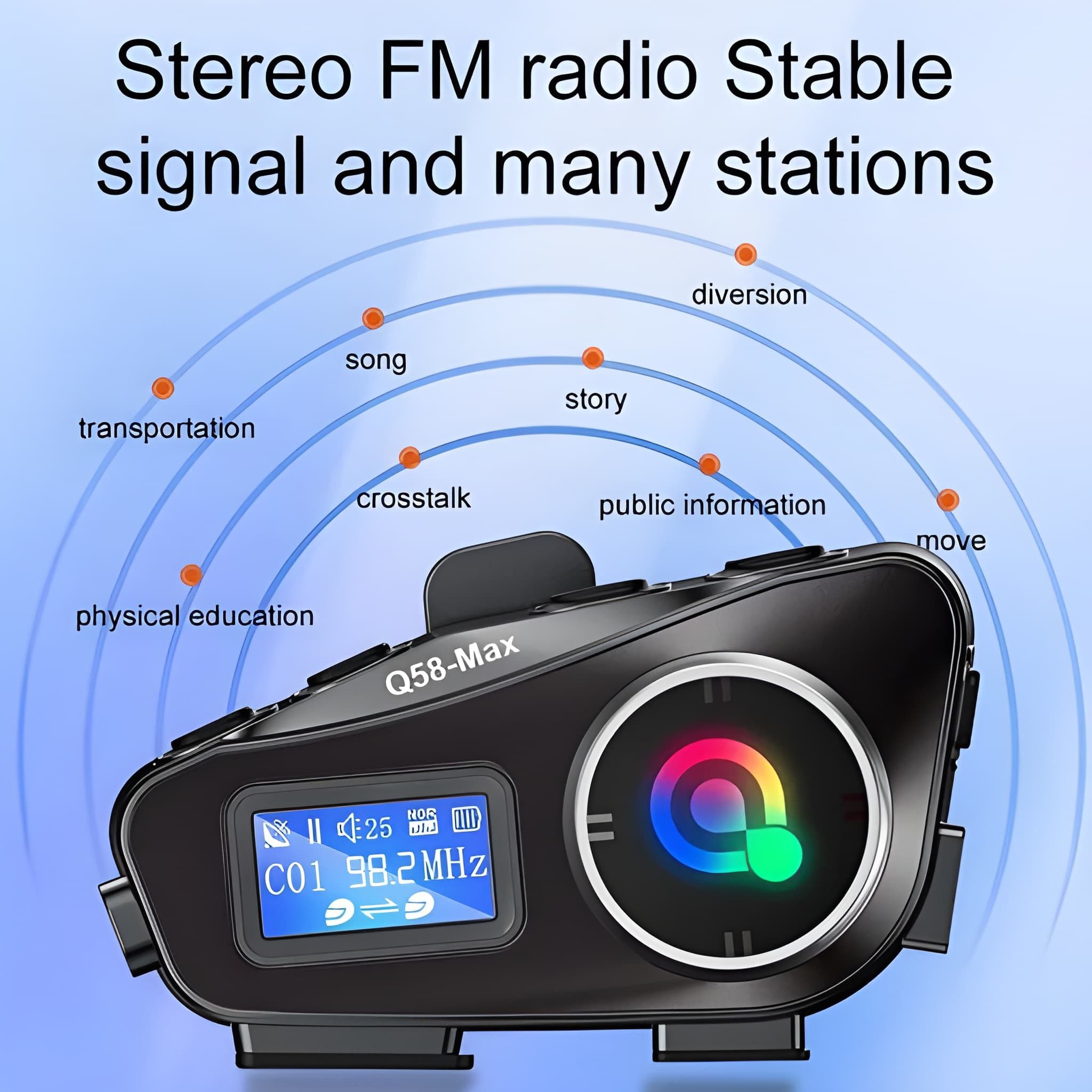 Athlix Motorrad Headset Bluetooth wasserdicht Radio Geräuschunterdrückung Motorrad-Navigationsgerät (500m Reichweite, KI-Sprachassistent, IP65 wasserdicht) – Bild 4 von 5
