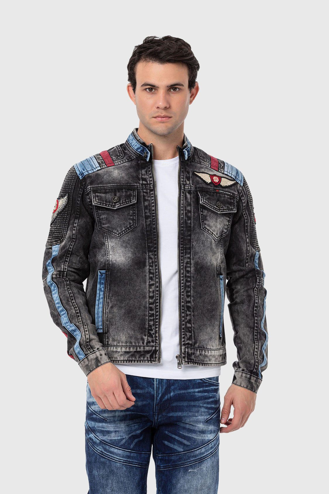 Cipo & Baxx Jeansjacke 'Jeans Jacket' mit coolen Stickereien