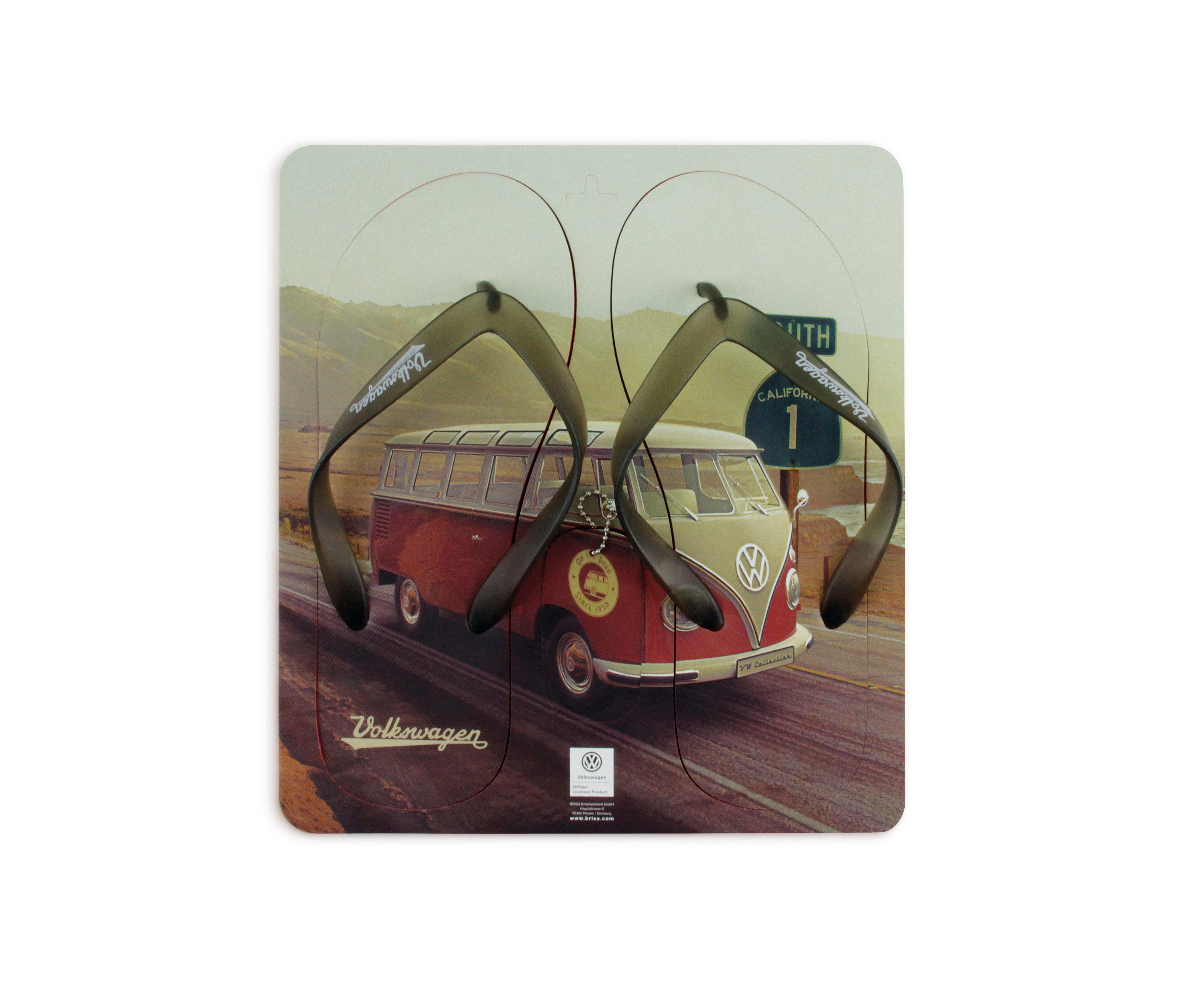 VW Collection by BRISA Volkswagen Sandalen mit T1 Bulli Bus Motiv Zehentren günstig online kaufen