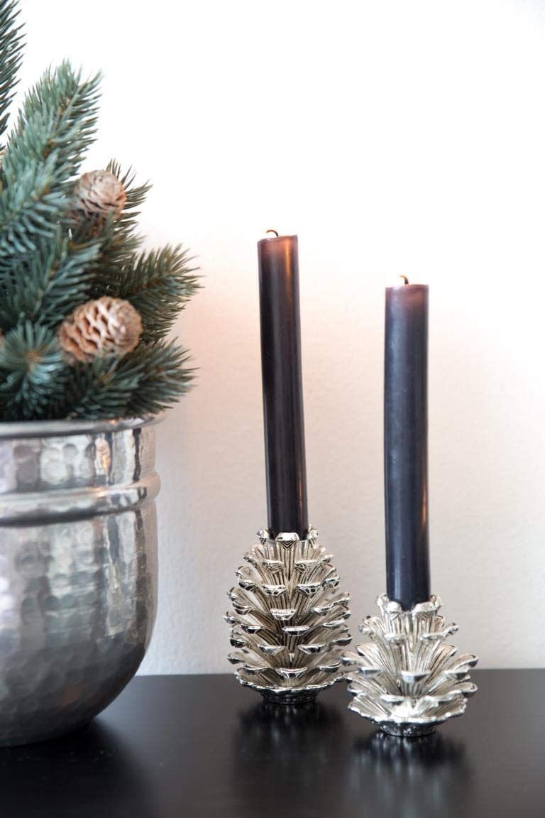 Kerzenhalter Ø cm, cm Kerzenleuchter Höhe Tannen-Design, 6 Weihnachtsdeko, EDZARD Zapfen, 7 im