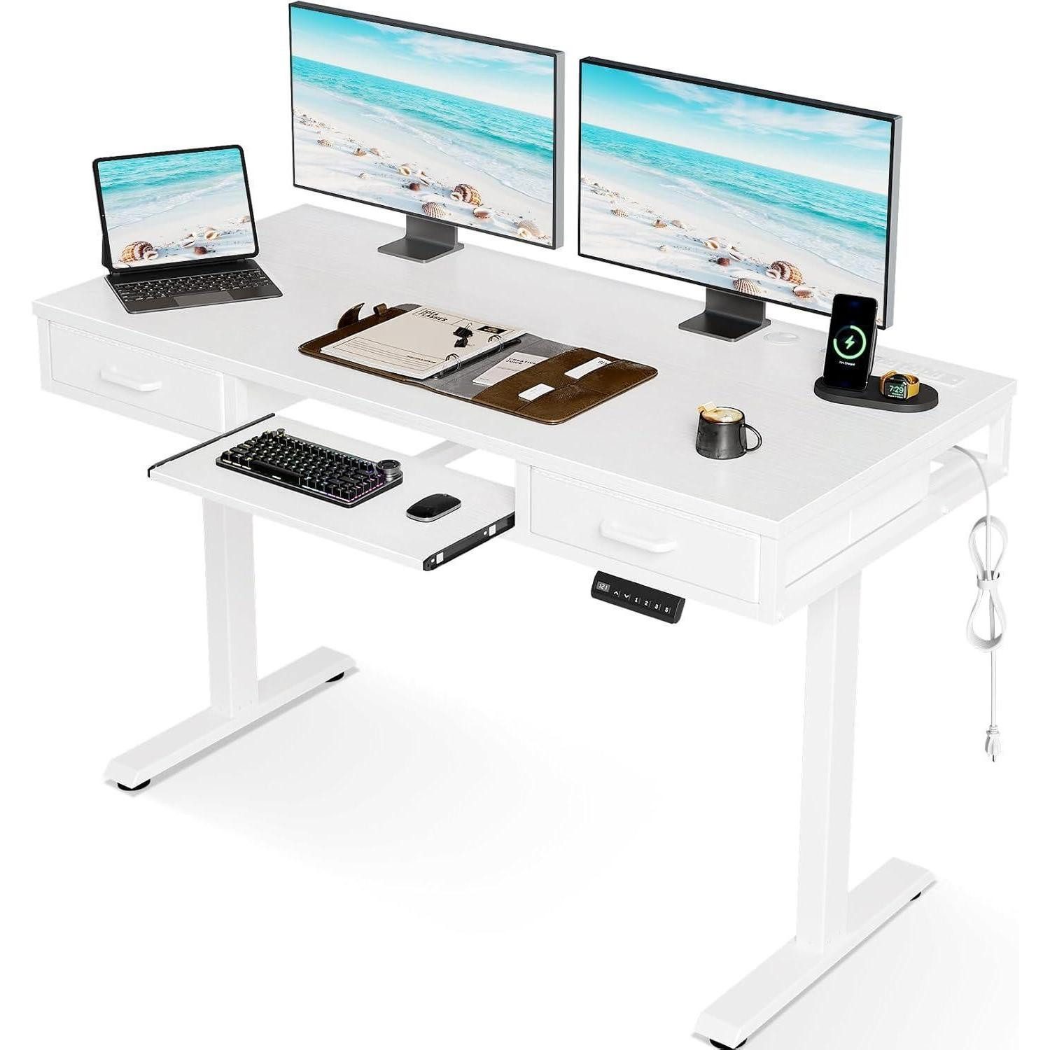 LuxusKollektion Schreibtisch Höhenverstellbarer Schreibtisch 120cm Elektris günstig online kaufen