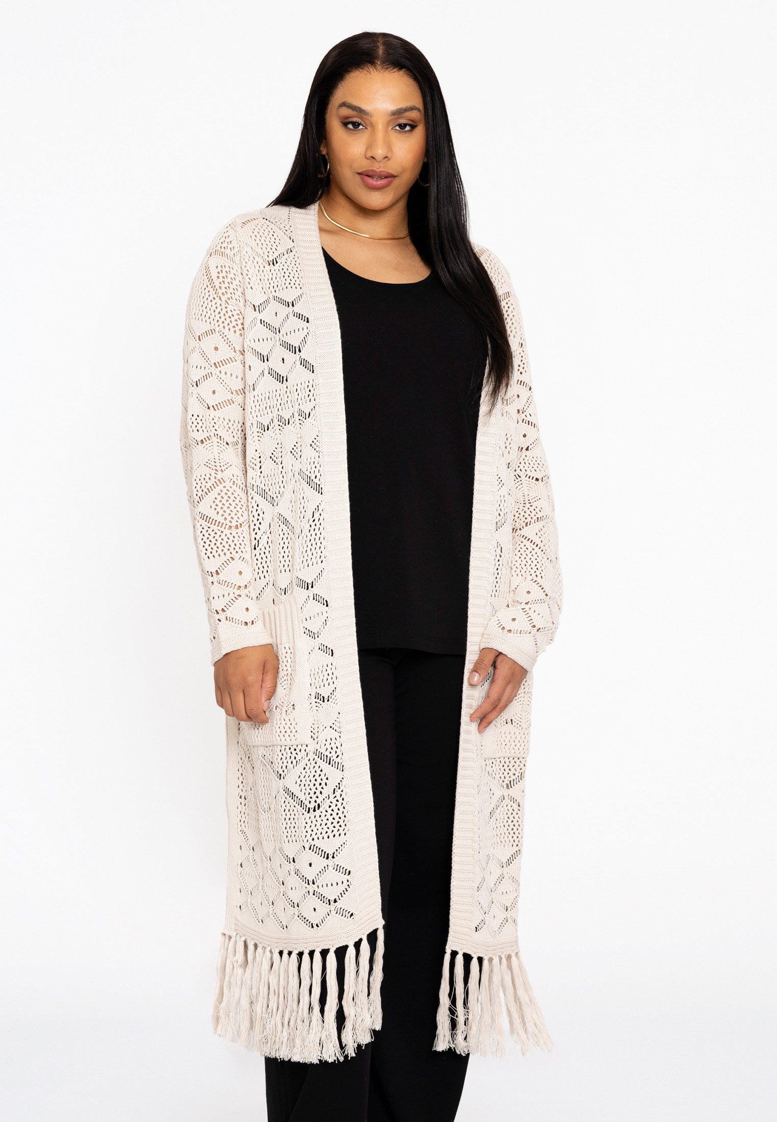 Cardigan Damen Strickjacke mit Langarm