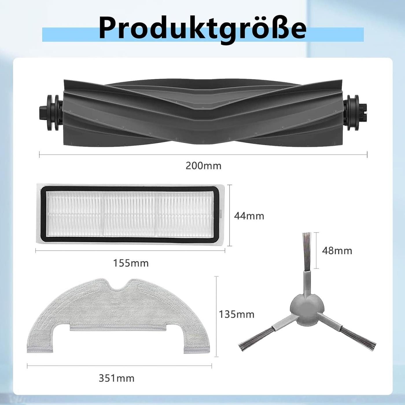 VERCO Reinigungsbürsten-Set Reinigungskit für Dreame, D10 Plus Gen. 2, (9-tlg), Ersatz Teile Set Wartungskit Filter Seitenbürste Zubehör Bürste