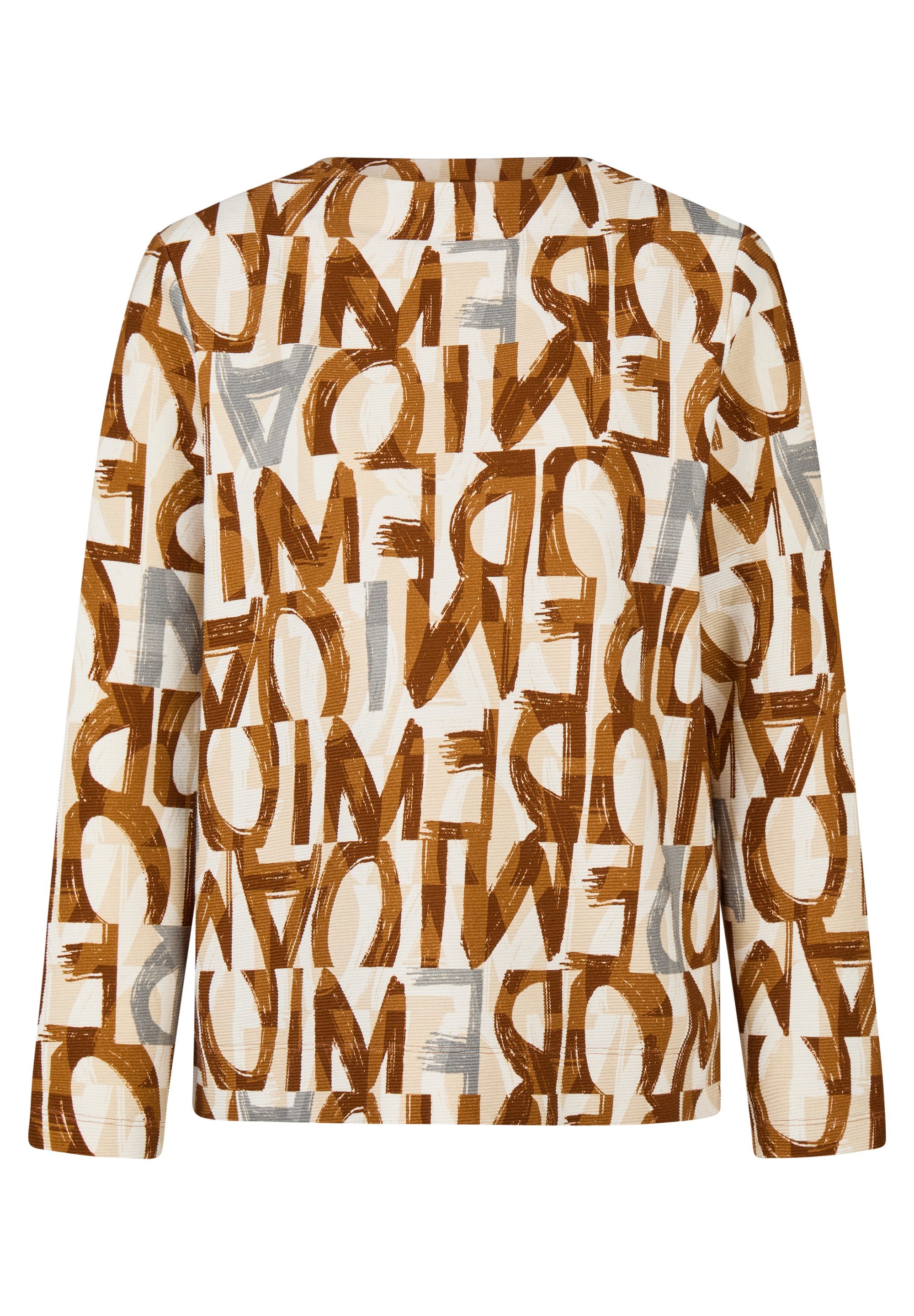 Rabe Langarmshirt mit Allover-Print und Stehkragen