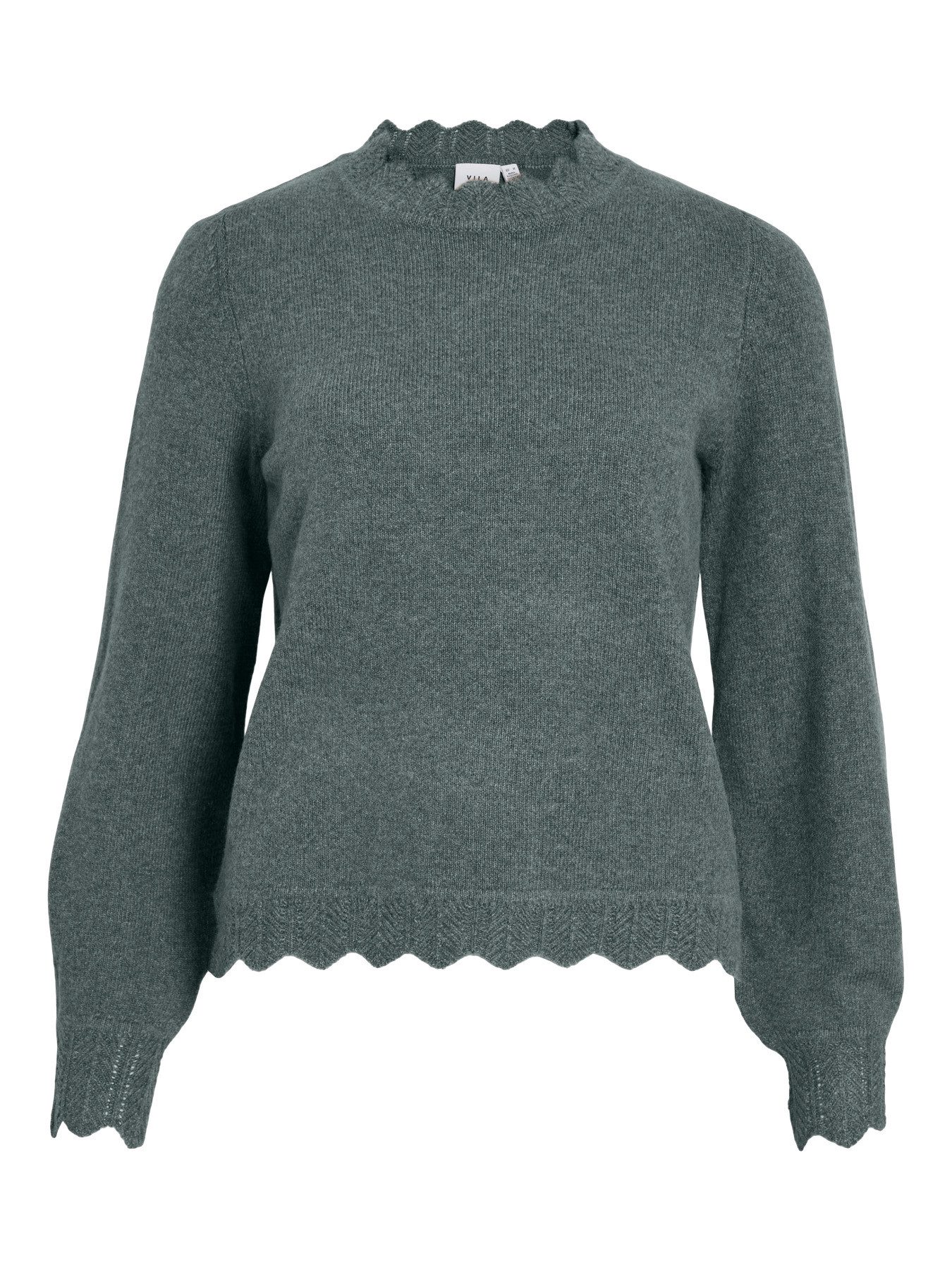Vila Strickpullover VINIKOLINA O-NECK L/S KNIT TOP - NOOS Materialmix, regular fit
