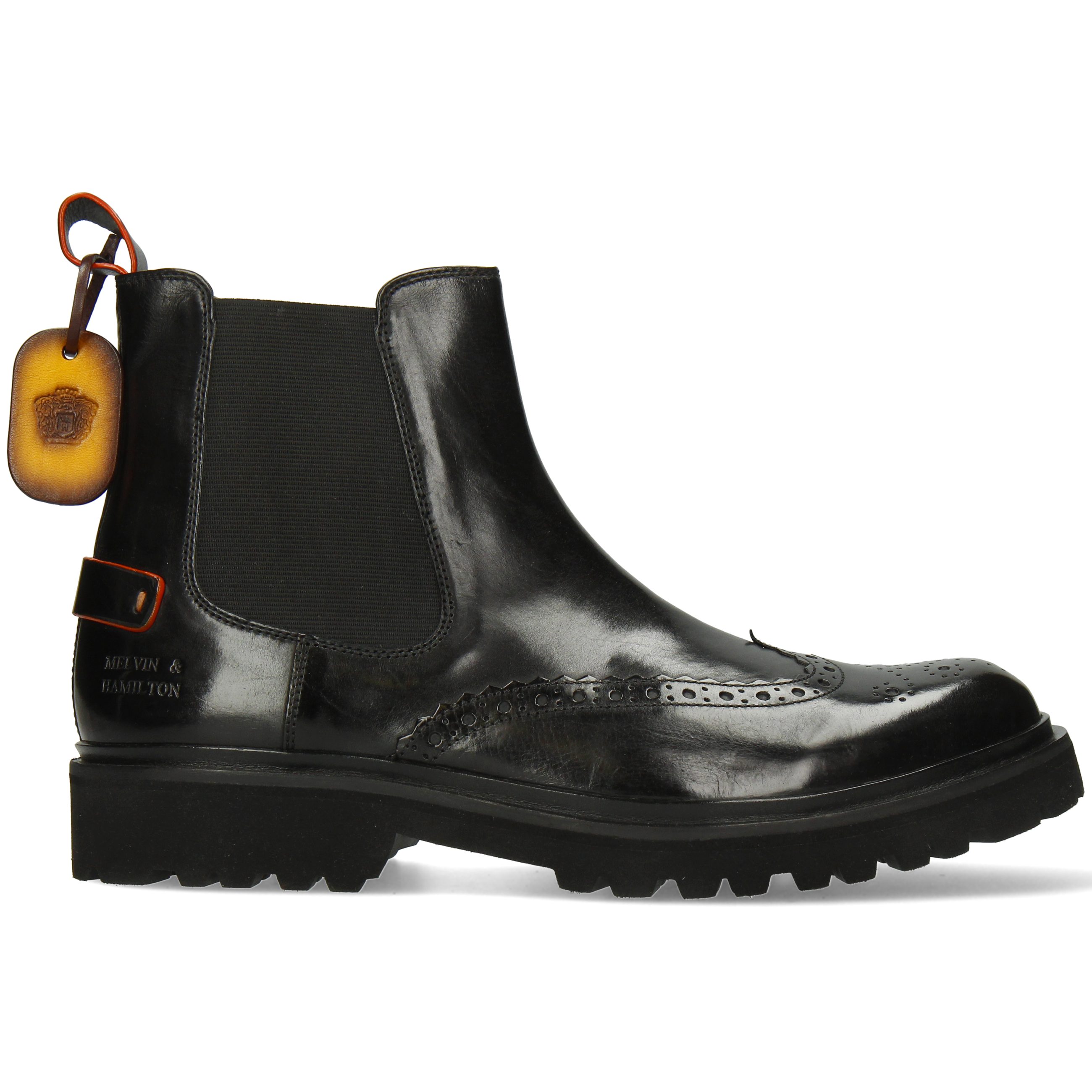Melvin & Hamilton Pierce 26 Leder-Chelsea Boots für Herren Stiefelette Flache Absätze, Echtes Leder, Vegetabile Gerbung