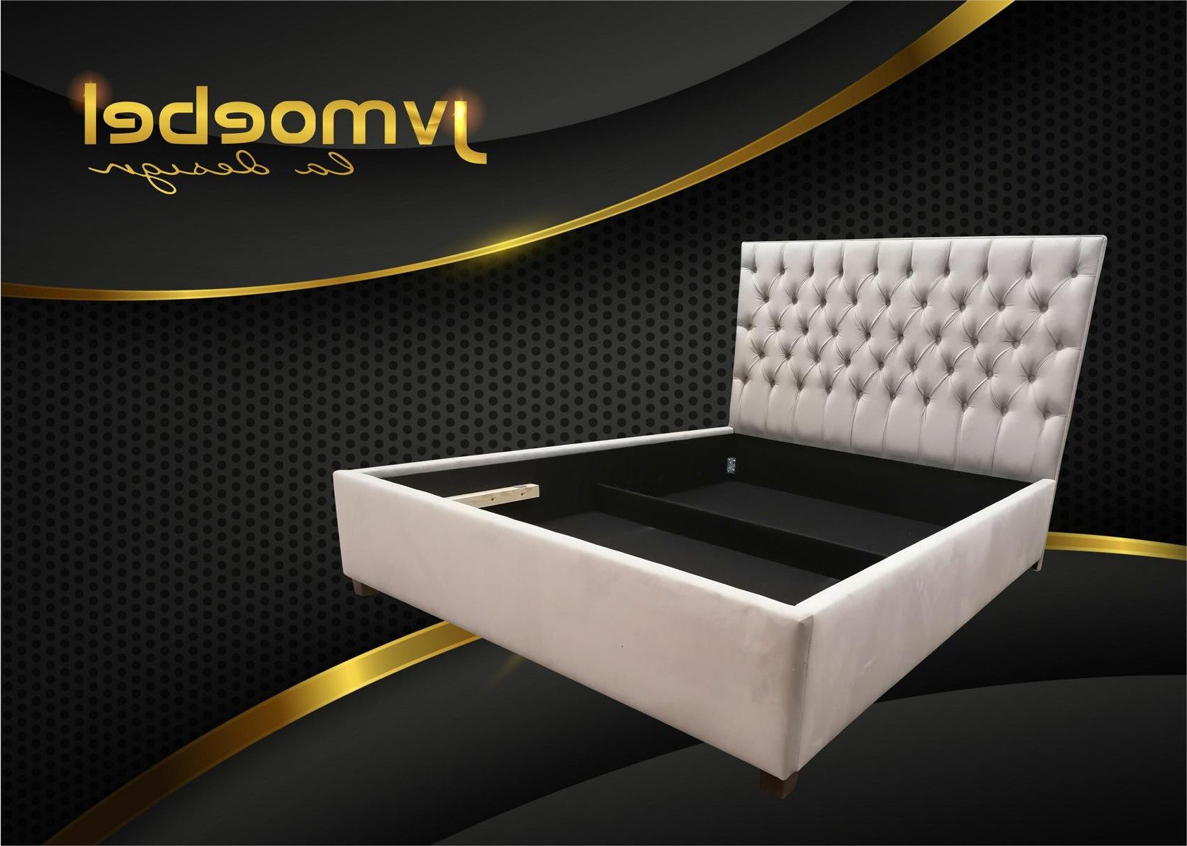 Polsterbett Chesterfield Bett im Luxus Design für Doppelzimmer Gold