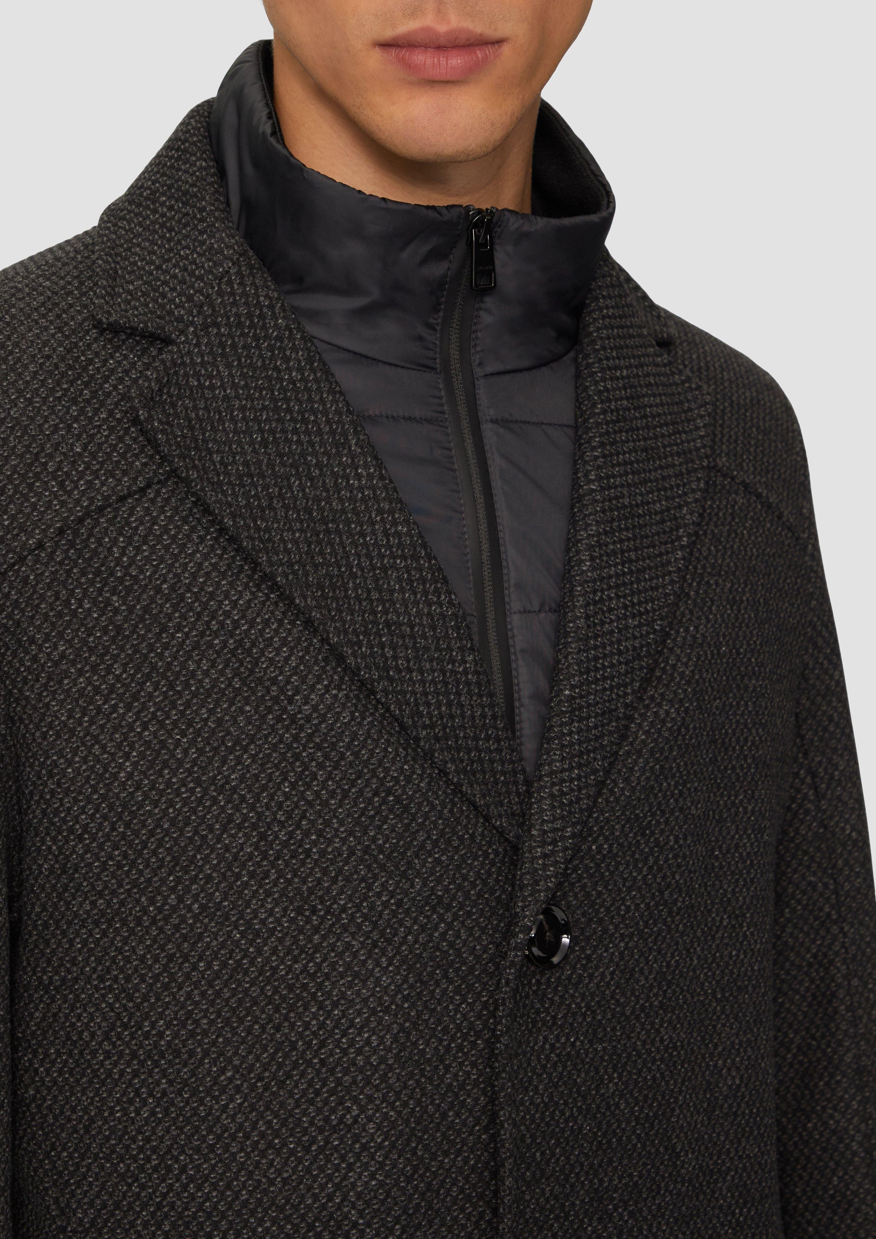 s.Oliver BLACK LABEL Langmantel Wattierter Wollmix-Mantel günstig online kaufen