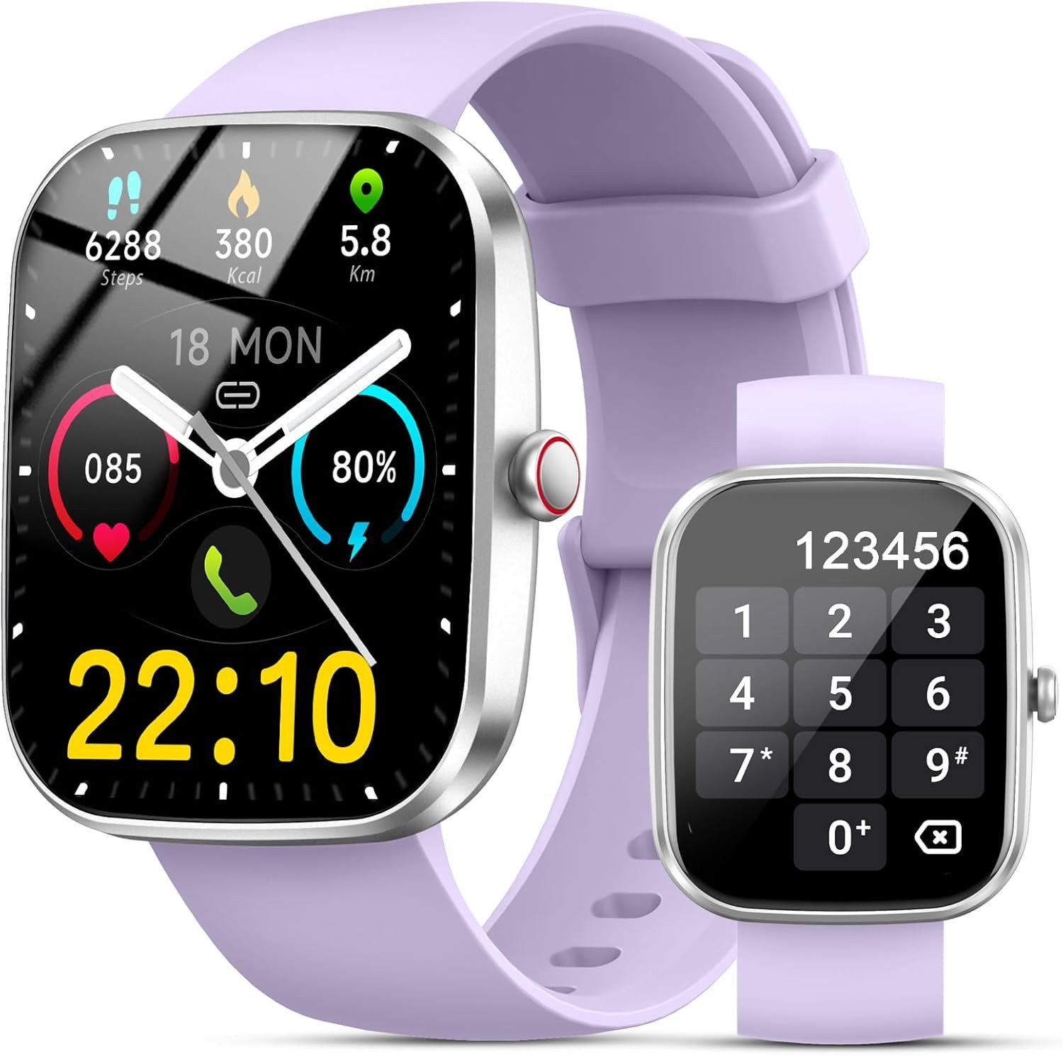 Fempoin Smartwatch (4,8 cm, android ios), Smartwatch mit 1,91 Zoll Display Telefonfunktion Fitness IP68 Akku