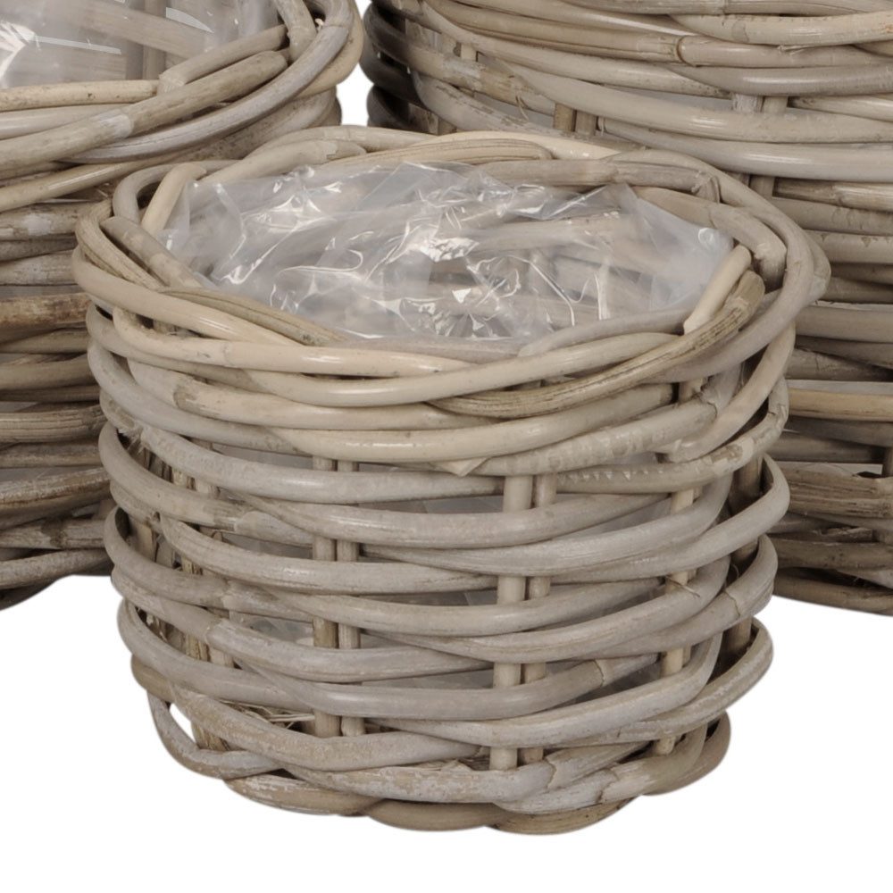 Posiwio Pflanzkübel Pflanzkorb BRIGHTON grau braun D20,5cm Rattankorb Koobo günstig online kaufen
