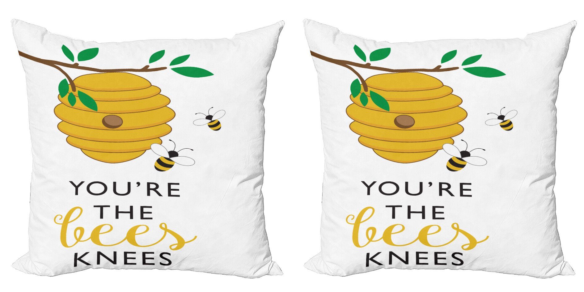 Doppelseitiger Kissenbezüge Digitaldruck, Bees (2 Sie Bee Knees Accent sind Modern Abakuhaus Stück), die Honey