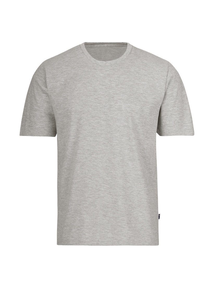DELUXE grau-melange T-Shirt TRIGEMA T-Shirt Baumwolle Trigema