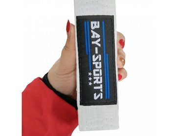 BAY-Sports Karateanzug Budogürtel weiß/blau/weiß mit Mittelstreifen, Zweifarbig, Mehrfarbig, Karategürtel Kampfsportgürtel (Standard, Traditionell), Judogürtel, Taekwondogürtel, Länge 160 cm - 350 cm