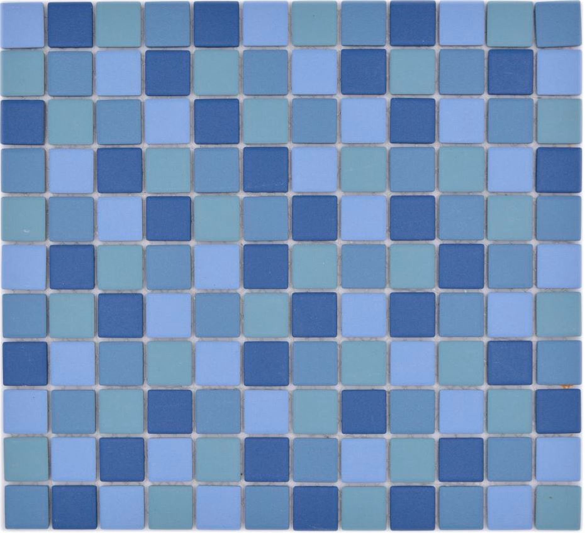 Keramikmosaik 10 Mosaikfliesen matt / mix Mosaikfliesen Mosani blau Quadratisches Matten