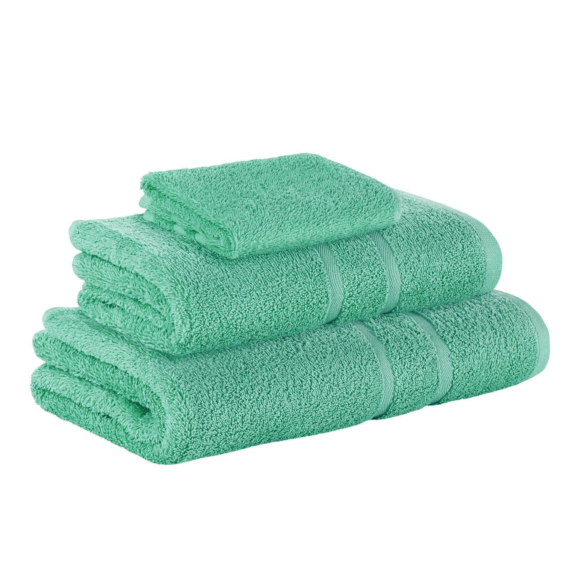 StickandShine Handtuch Set 1x Gästehandtuch 1x Handtuch 1x Duschtuch als SET in verschiedenen Farben (3 Teilig) 100% Baumwolle 500 GSM Frottee 3er Handtuch Pack, 100% Baumwolle 500GSM Smaragdgrün