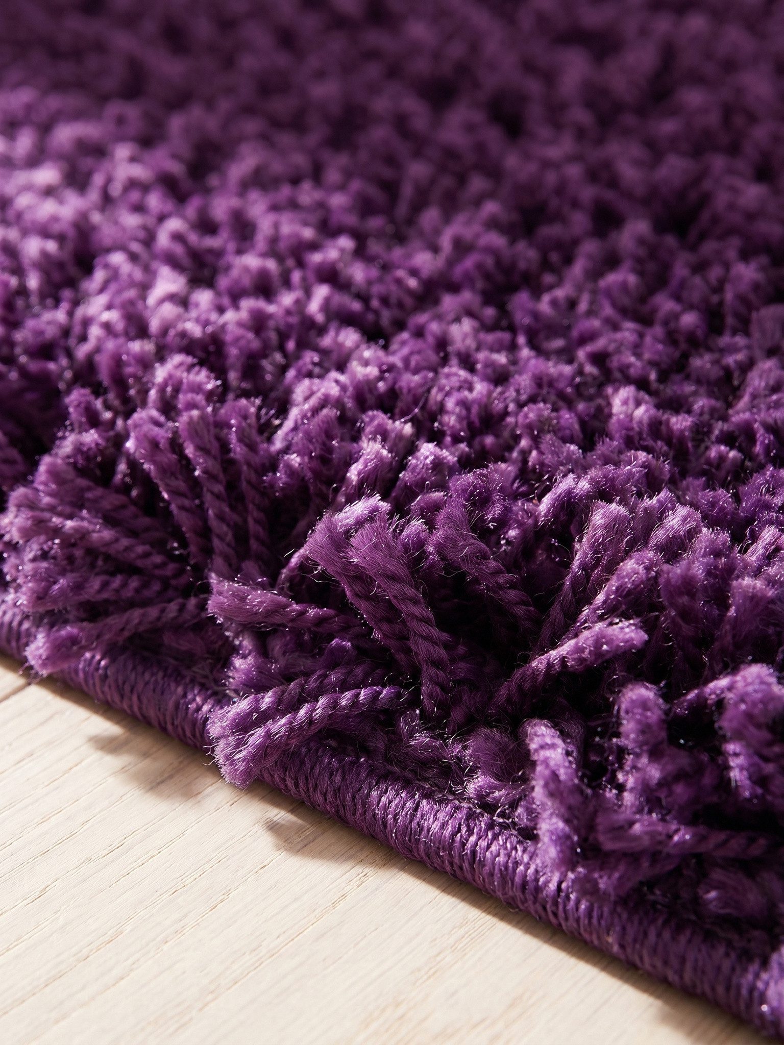 KADIMA DESIGN Teppich RHEIN Shaggy Langflor Wohnzimmer Schlafzimmer Waschbar Esszimmer, Läufer, Höhe: 32 mm, Violett, 60x110 cm, Wohnzimmerteppich Strapazierfäh – Bild 5 von 5