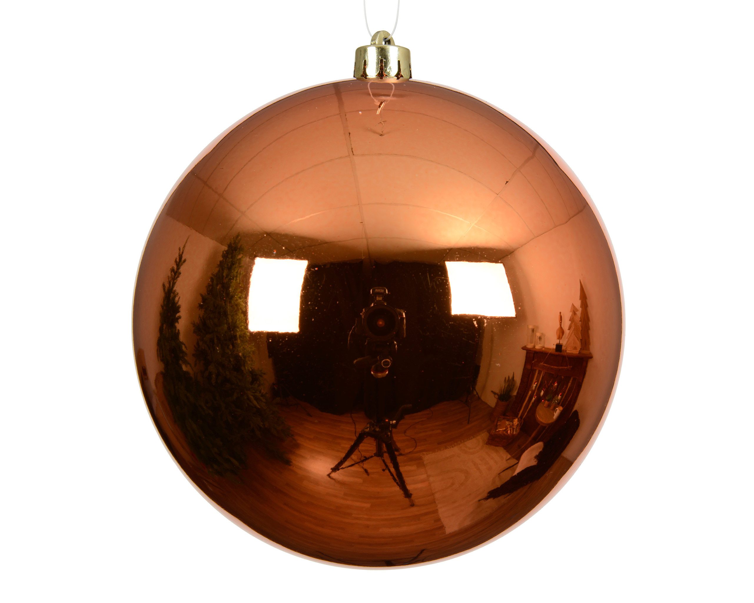 Kaemingk Weihnachtsbaumkugel, Weihnachtskugeln Kunststoff 20cm 1 Stück - Warmorange