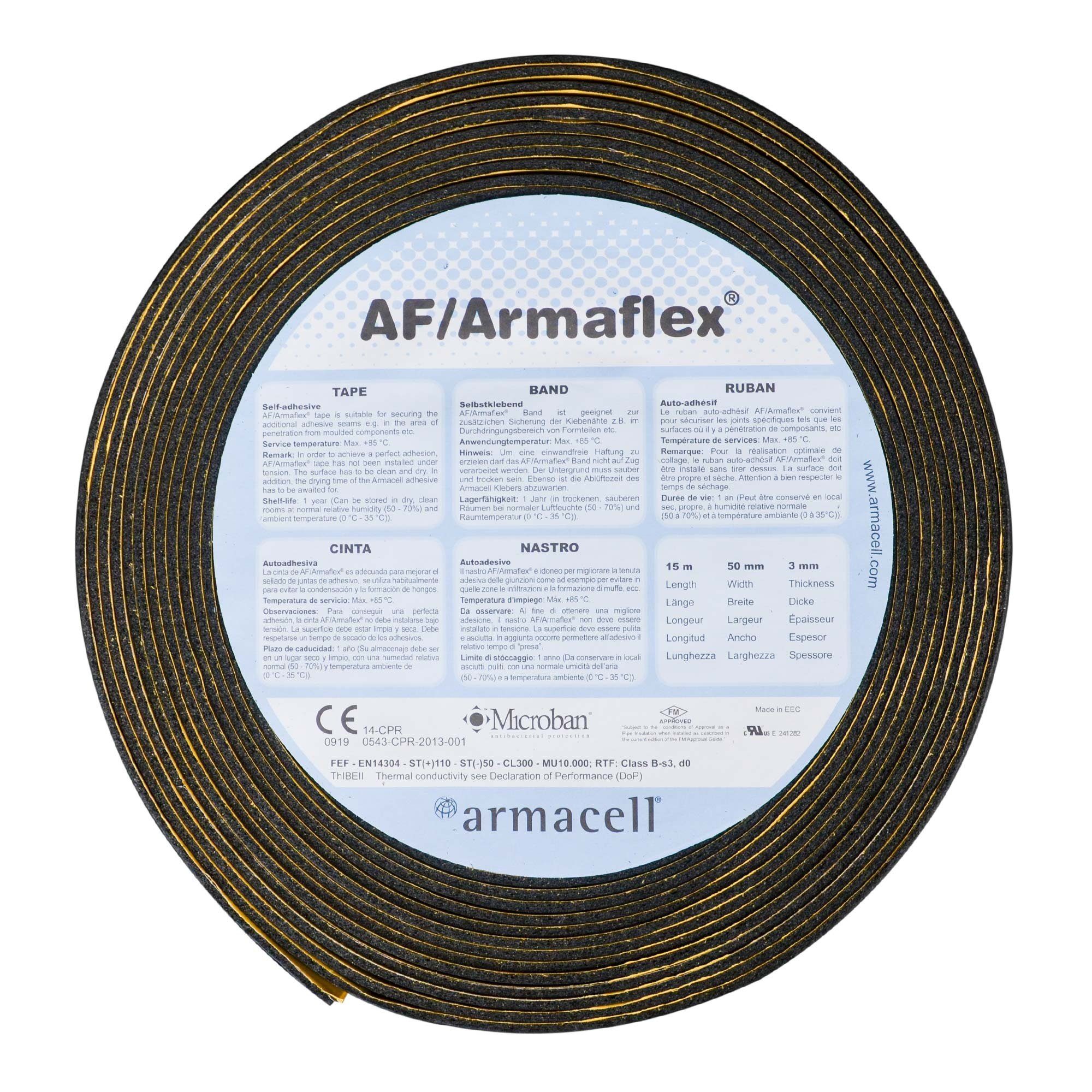 15 x m original mm Armaflex® Rollladenkastendämmung 50 Kautschuk schwarz Klebeband AF Scorprotect®
