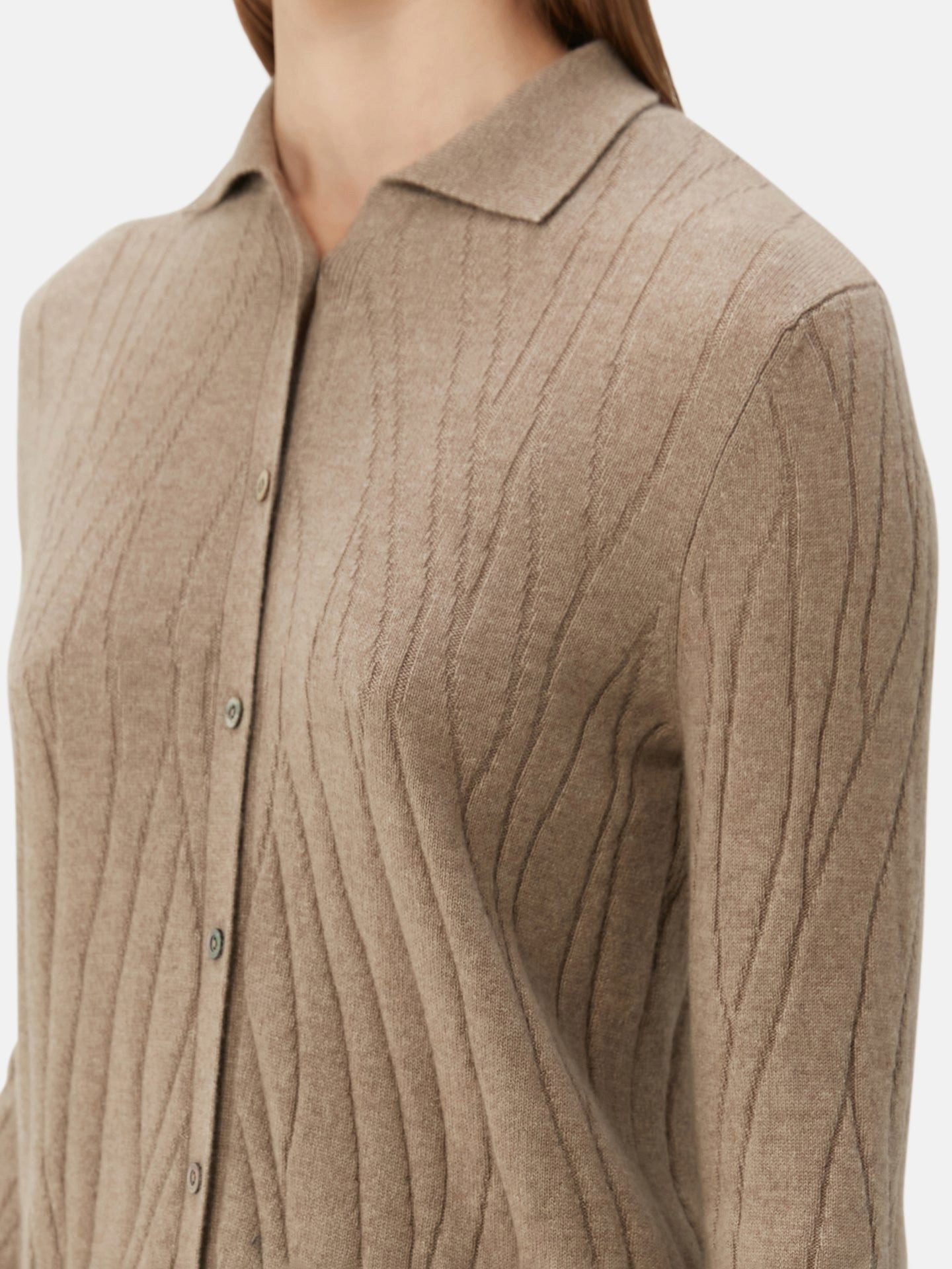 GOBI Cashmere Cardigan Naturfarbe Kaschmir Strickjacke