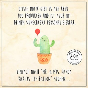 Mr. & Mrs. Panda Rotweinglas Kaktus Luftballon - Transparent - Geschenk, Kakteen, Geschenk für Wei, Premium Glas, Feine Lasergravur