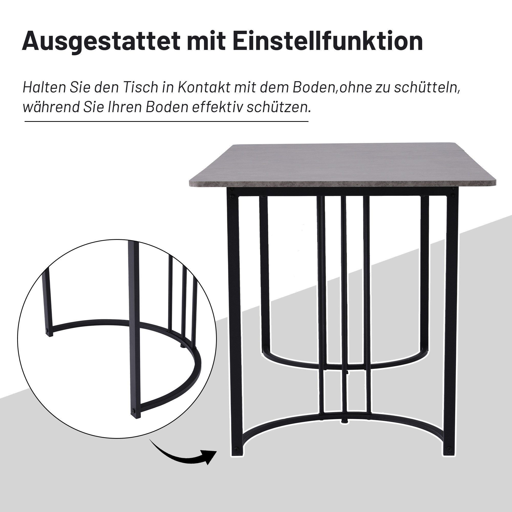 IDEASY Essgruppe Moderner Küchentisch Set(5tlg), 140×80cm Esstisch mit 4 St günstig online kaufen