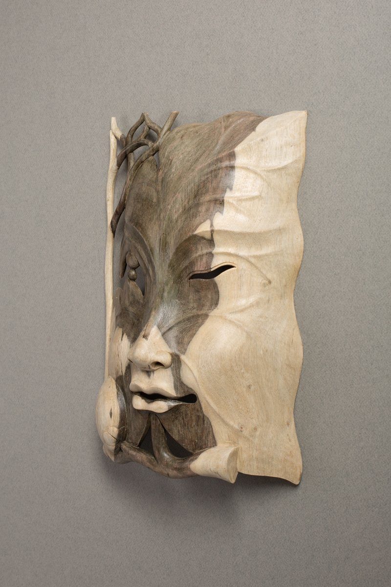 handgearbeitete Wanddeko Holzmaske, Vollholz Deko Rikmani Wandskulpturen - Wanddekoobjekt aus Maske Wand