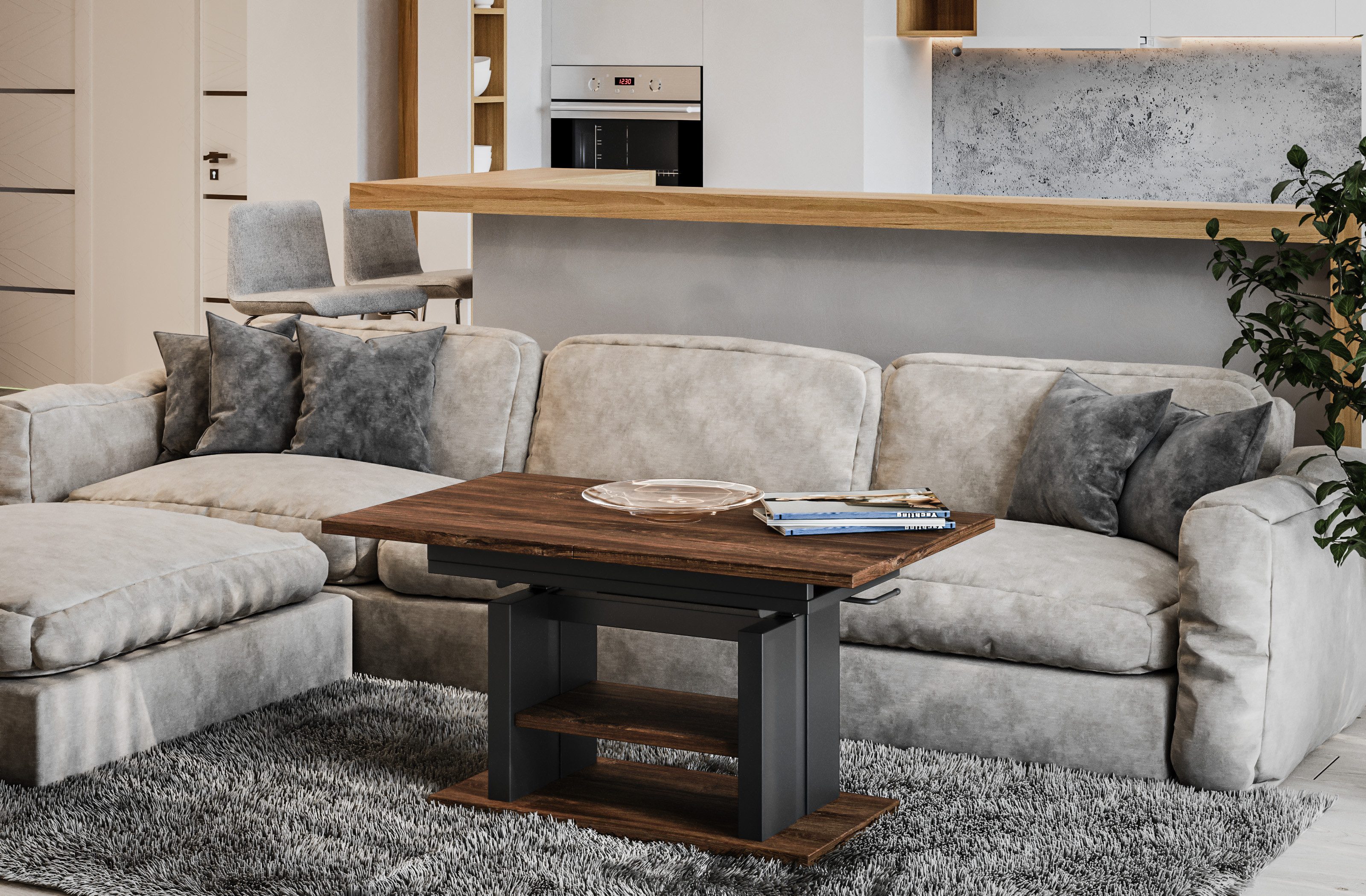 Endo-Moebel Couchtisch Dior 110cm - 170cm ausziehbar und höhenverstellbar D günstig online kaufen