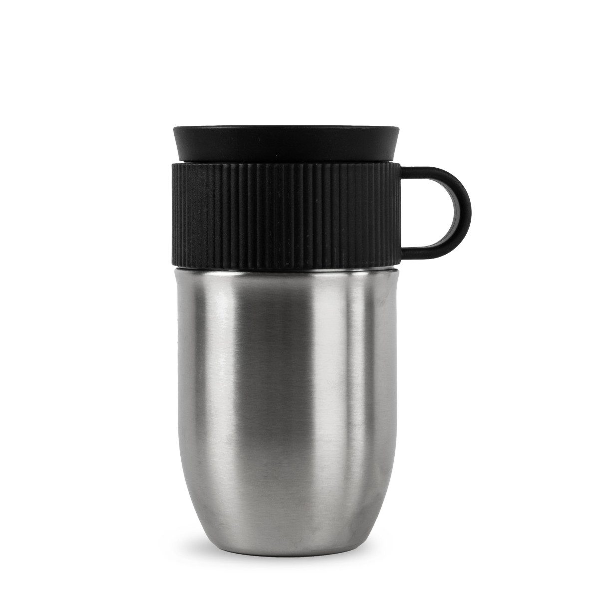 sagaform Thermotasse Thermotasse Isolierbecher TED 28 cl, silber, Edelstahl (doppelwandig isoliert, recycelt), Kunststoff (lebensmittelsicher)