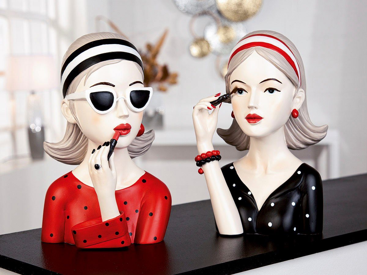 GILDE Dekofigur Figur Lady mit rotem Lippenstift (1 St)