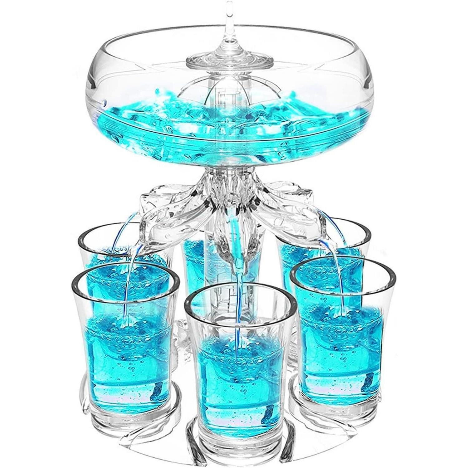 LuxusKollektion Schnapsglas Schnapsspender mit 6 Gläsern 4cl Party Zubehör für Cocktails