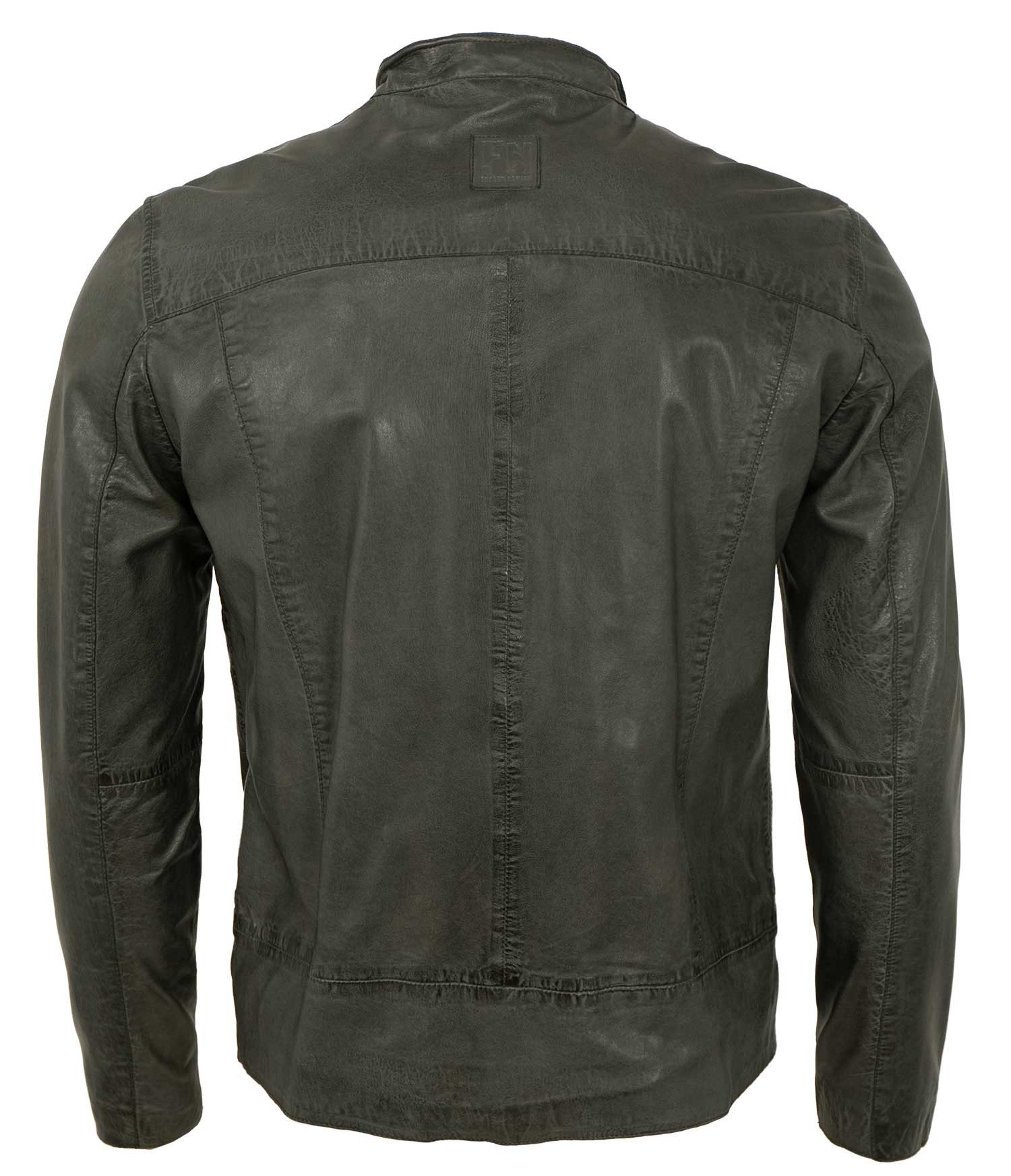 Freaky Nation Lederjacke Chrissi-FN Freaky Nation - Herren Lederjacke Lammnappa khaki