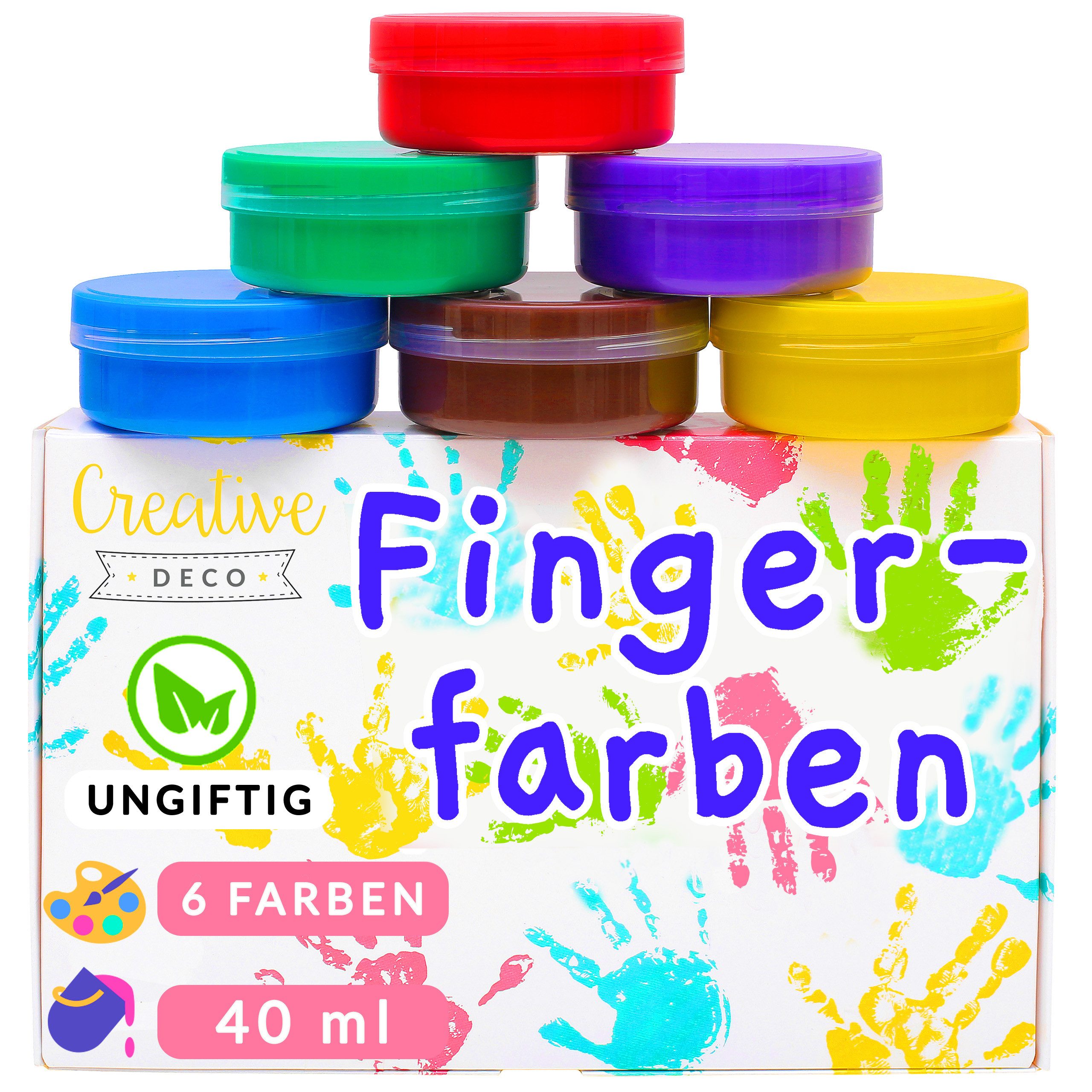 Creative Deco Fingerfarbe Fingerfarben Kinder Ungiftig Bastelfarben, auf Wasserbasis