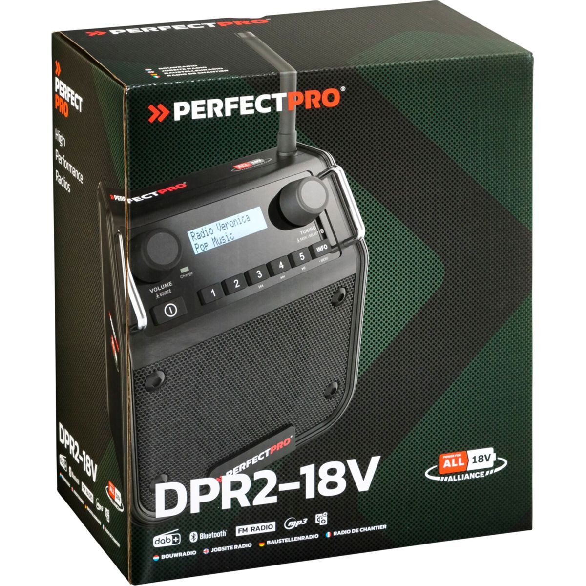 PerfectPro DABPRO 18V Baustellenradio Baustellenradio
