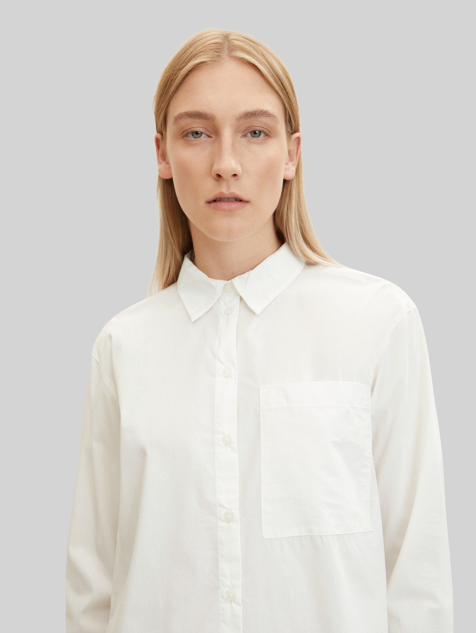 TOM TAILOR Langarmbluse Blusen & Shirts Loose Fit Bluse mit Brusttasche