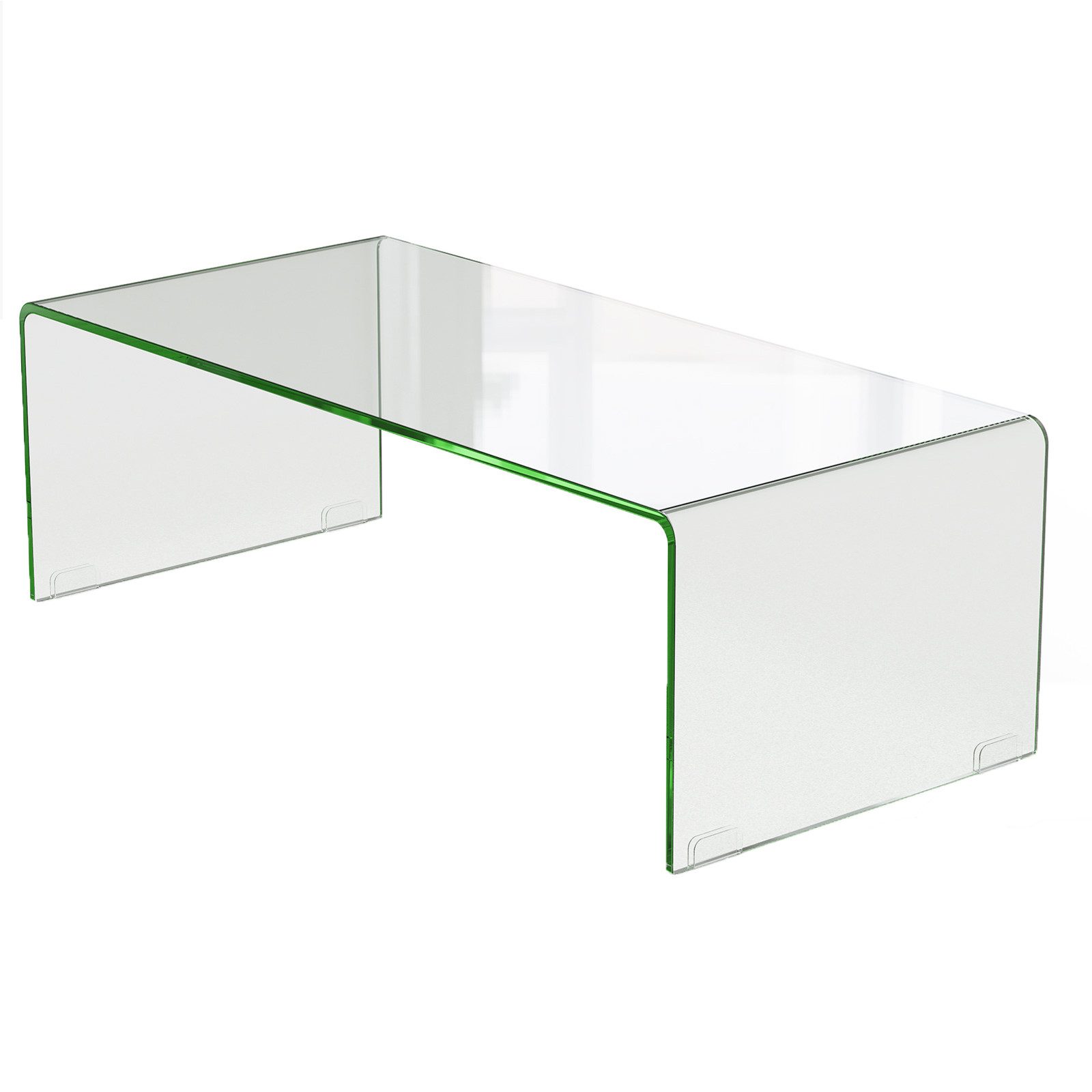 KOMFOTTEU Couchtisch Glas, U-förmiger Wohnzimmertisch, blastbar 30kg günstig online kaufen