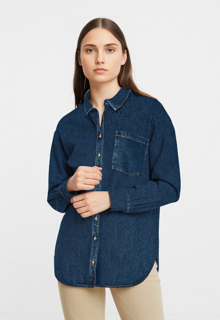 pieces Jeansbluse PCMAISIE LS DENIM SHIRT günstig online kaufen