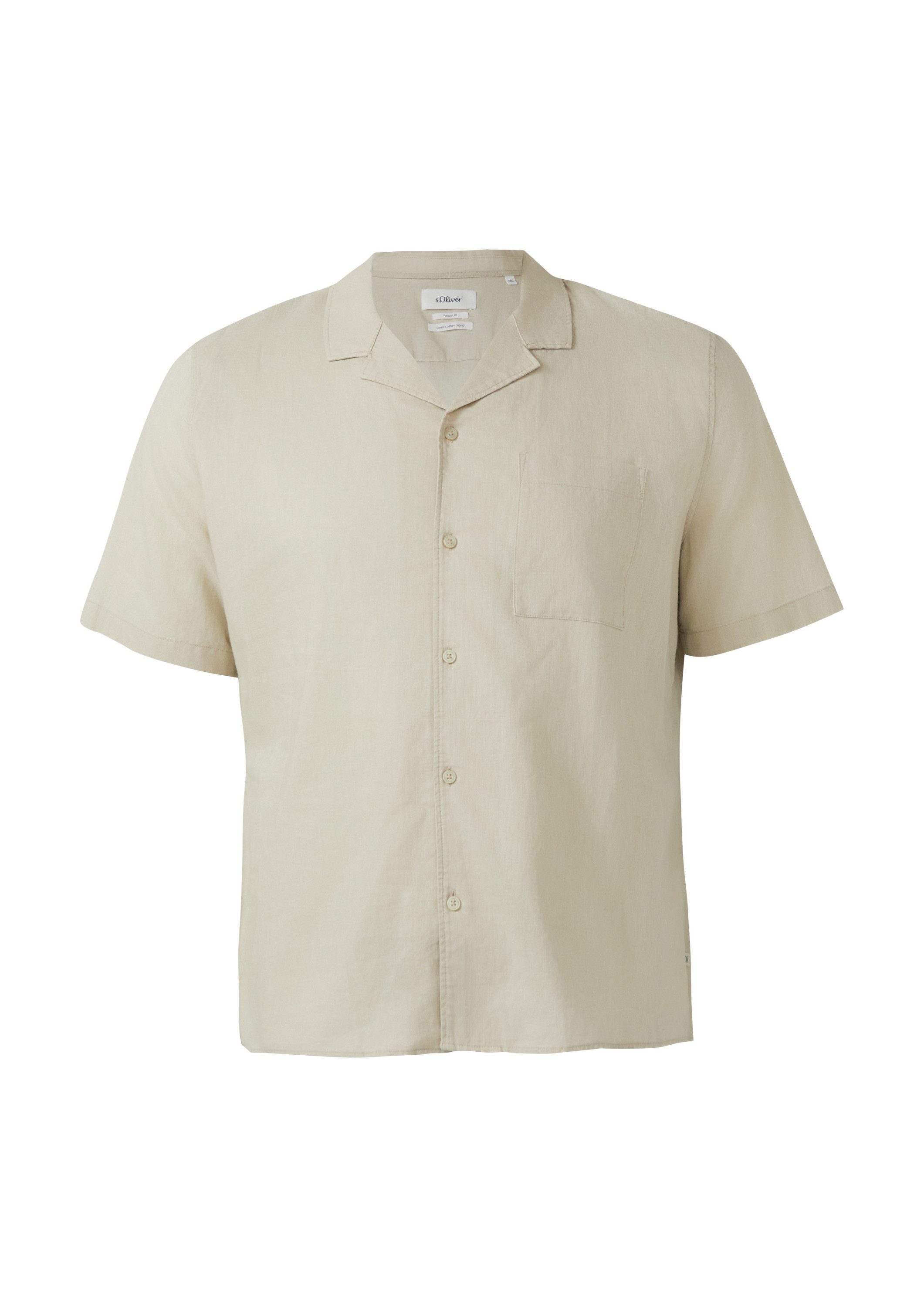 s.Oliver Kurzarmhemd Hemd Resort Fit: Kurzarmhemd aus Leinenmix