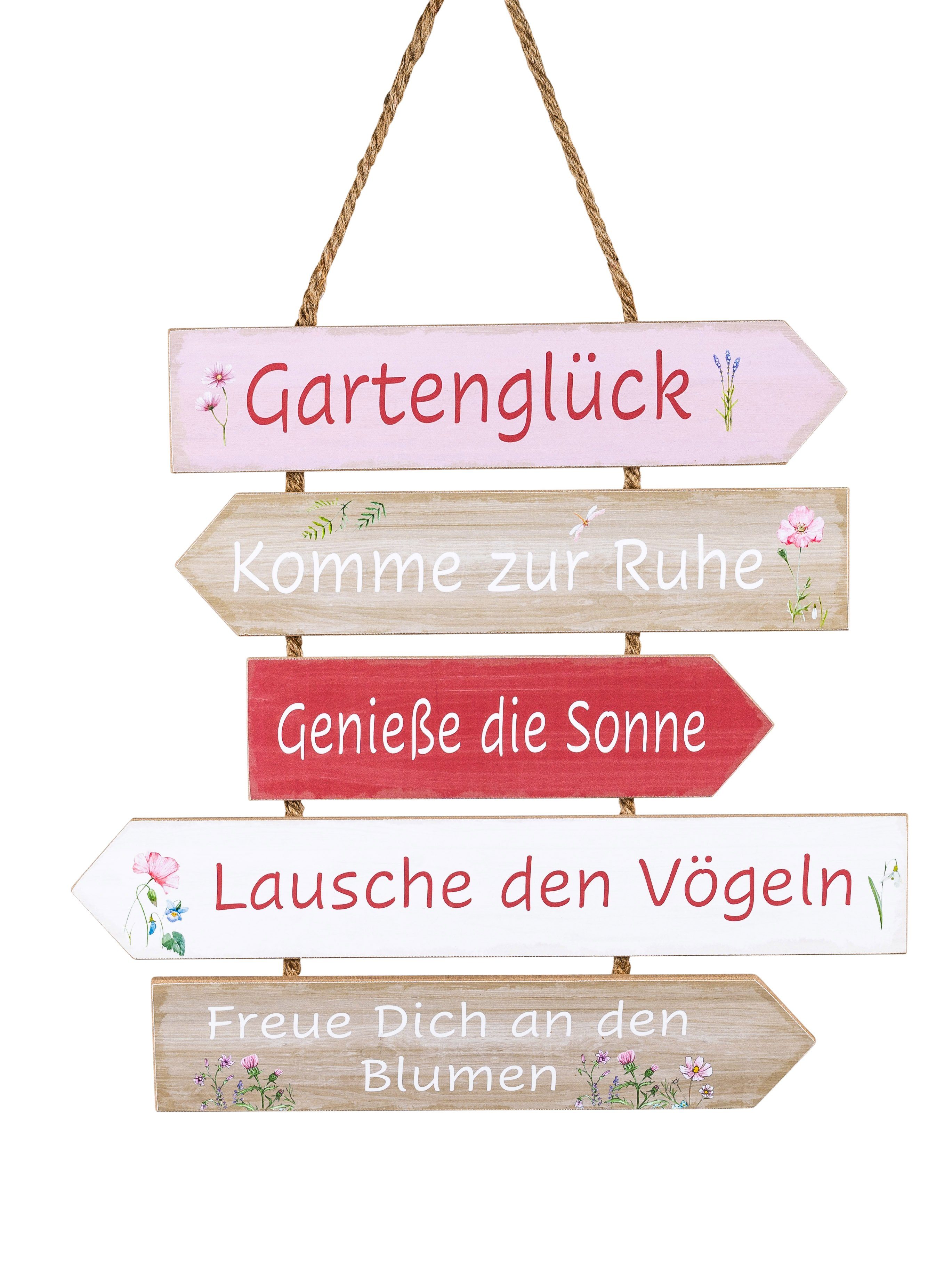 Small-Preis Dekohänger Gartenschild mit Grillregeln - Gartenregeln - Gartenträume - Haustiere, mit robustem Seil aus Jute