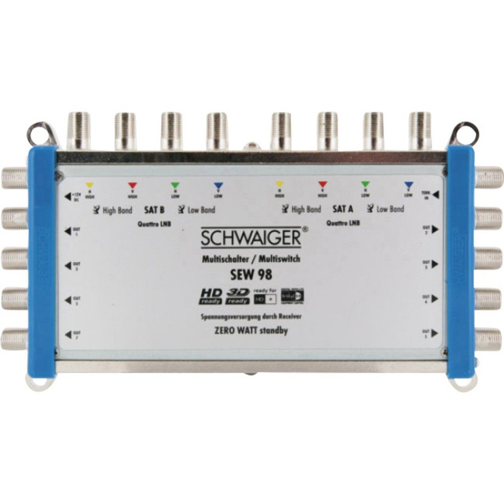 Schwaiger SAT-Multischalter Schwaiger SEW98 531 SAT Multischalter Eingänge (Multischalter): 9 (8 S