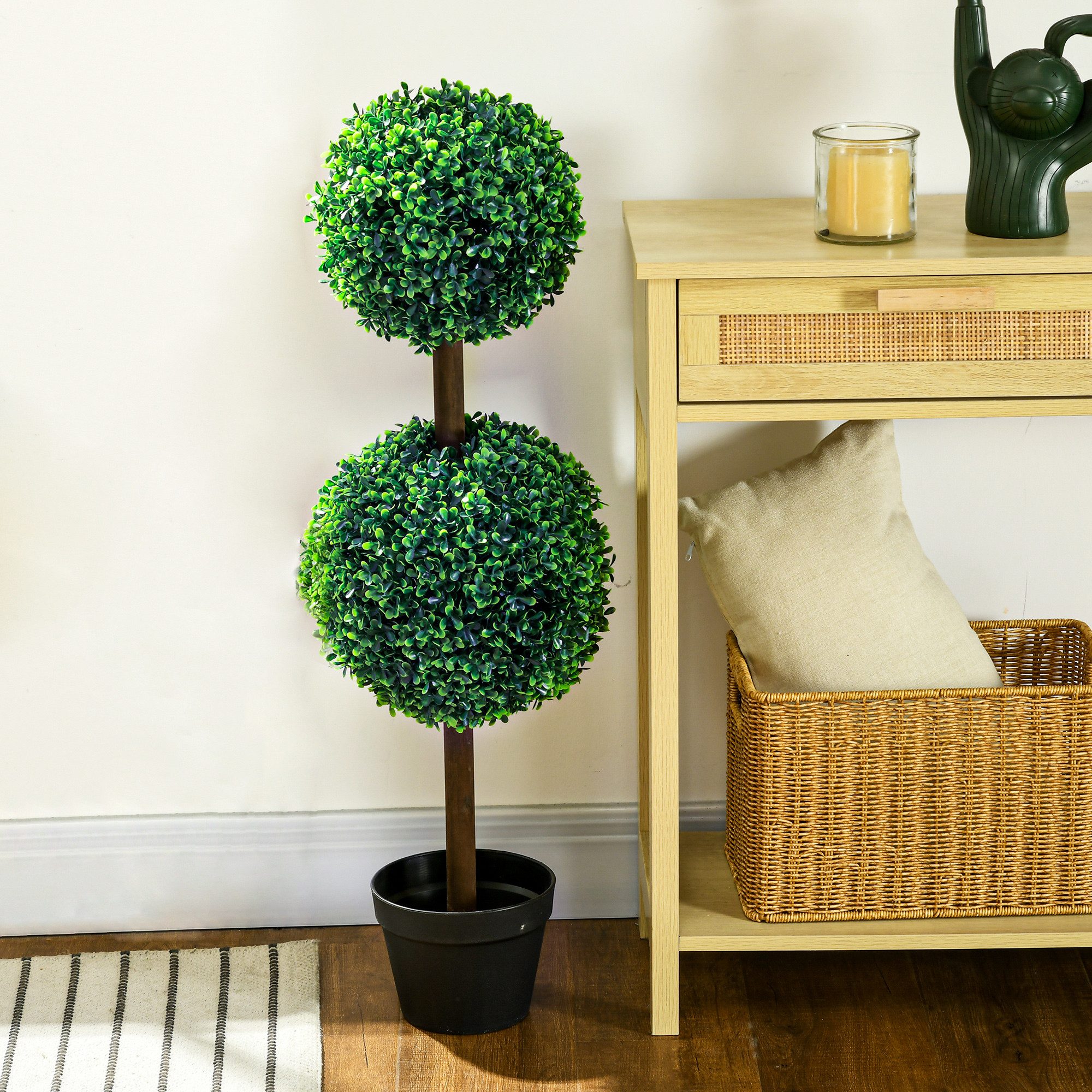 Kunstpflanze 2er-Set Buchsbaum, 90 cm, mit günstig online kaufen