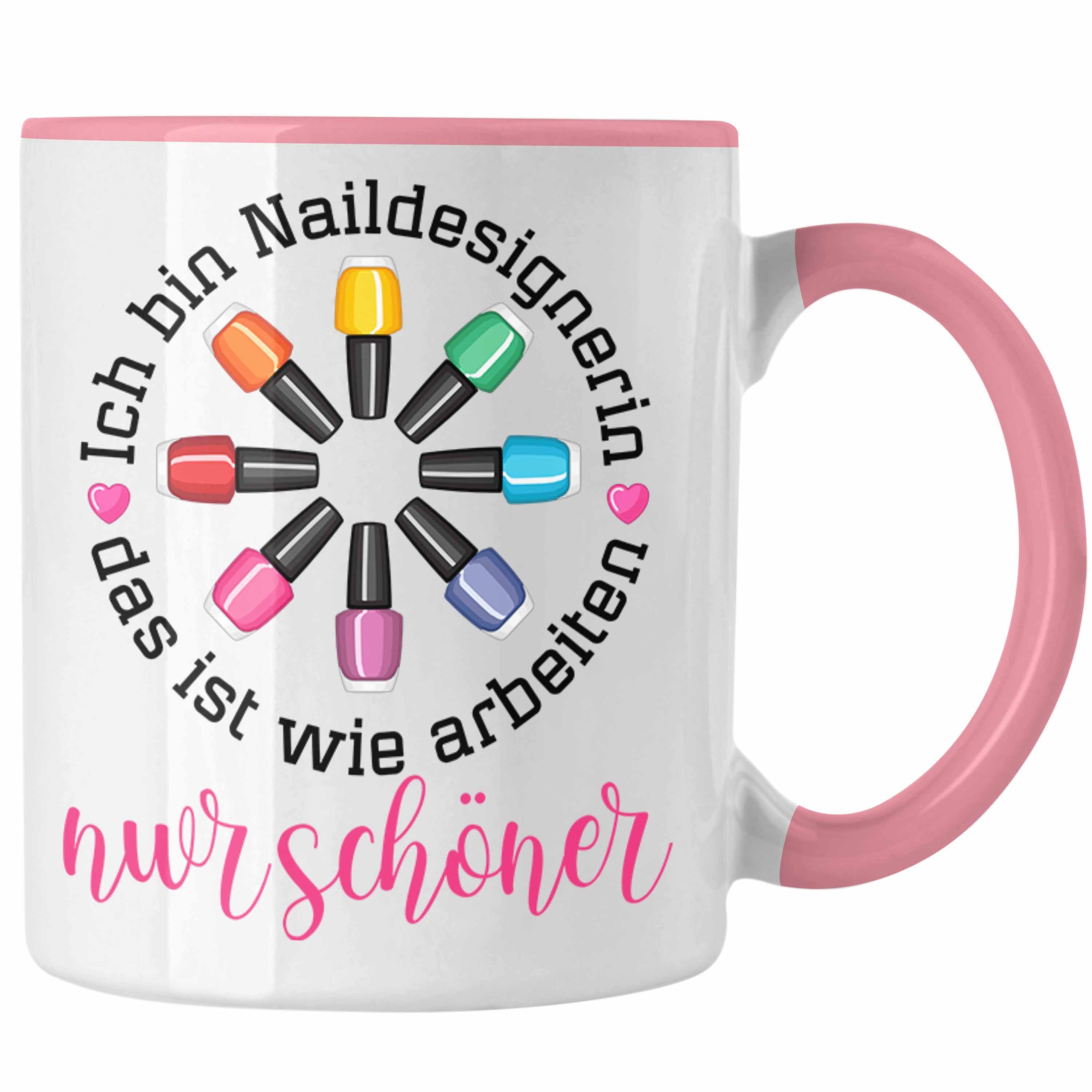 Trendation Tasse Nagelfee Tasse Geschenk Kosmetik Nageldesignerin Nagelstudio Naildesig Rosa