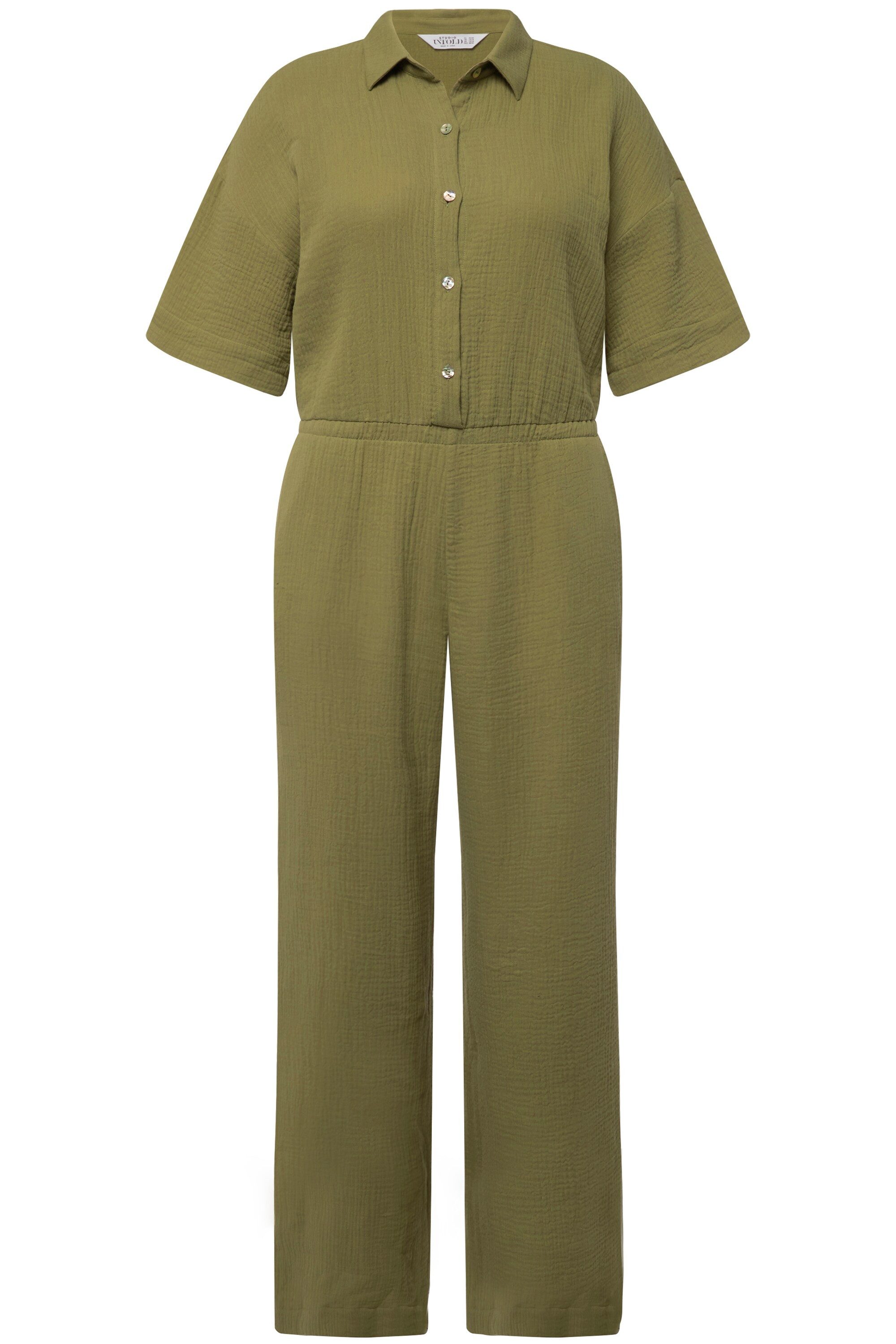 Maxikleid Jumpsuit Musselin elastische Taille Halbarm