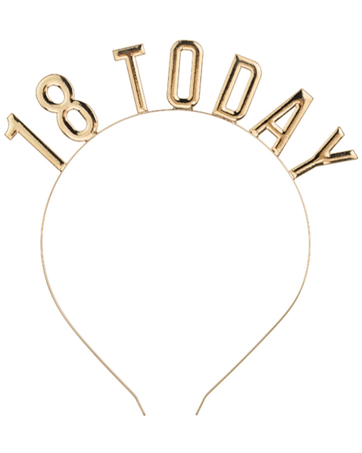 partydeco Kostüm Haarreif '18 Today', Gold - Geburtstag