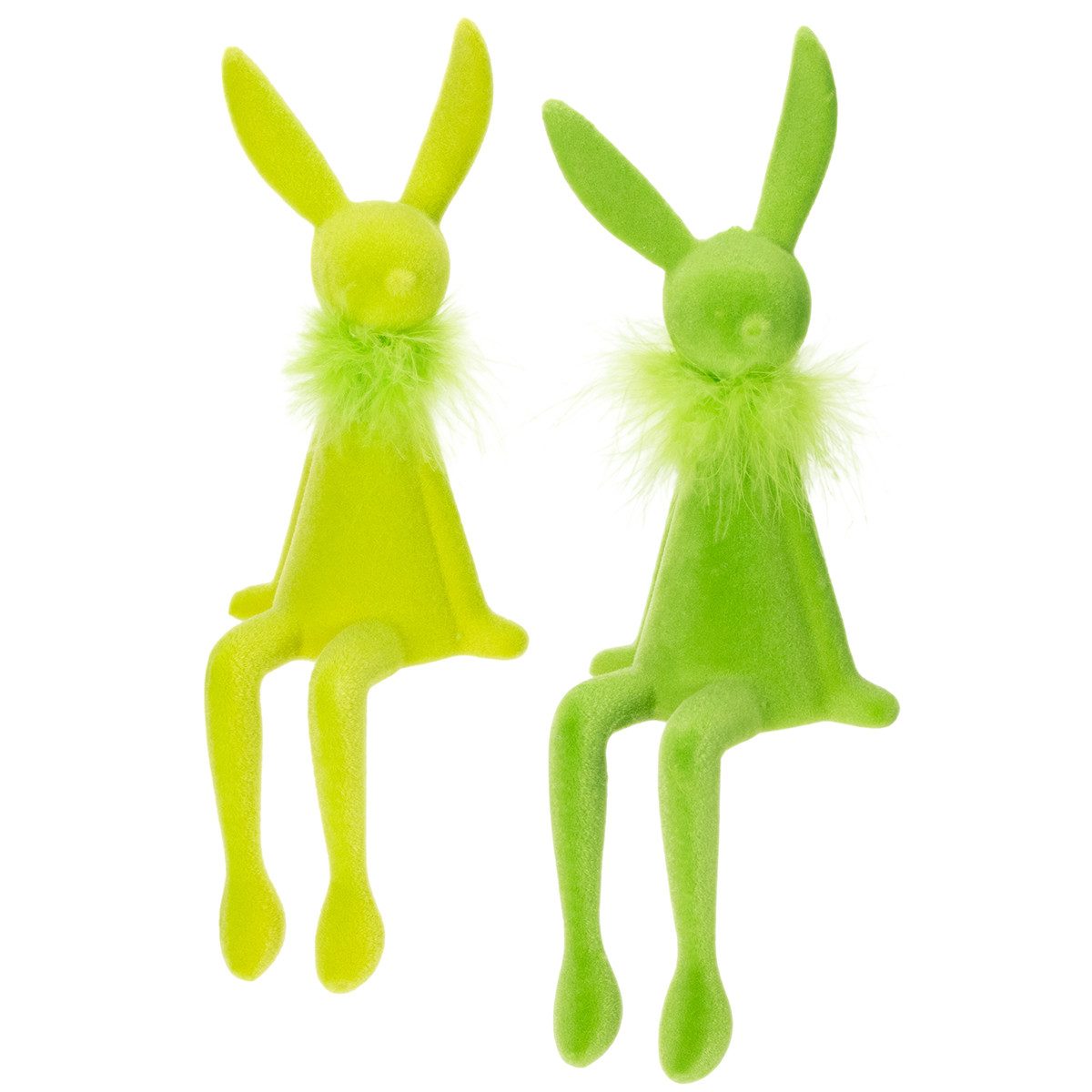 Viana Osterhase Sitzende Osterhasen Dekofigur für Tisch und Fensterbank, 2 Stück