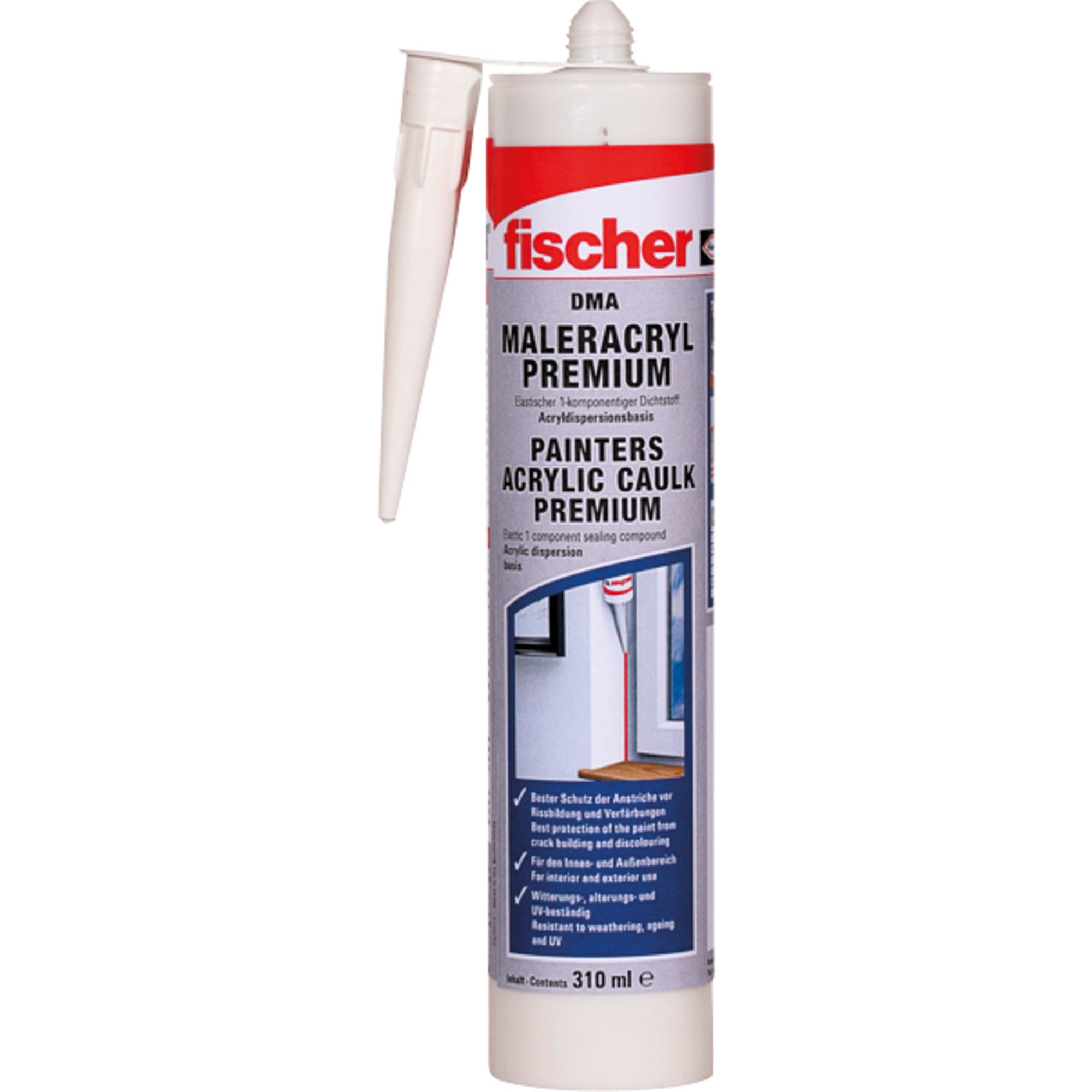 Fischer Dichtstoff fischer Maleracryl Premium DMA 310ml reinweiß