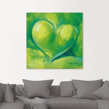 Artland Leinwandbild Grünes Herz, Herzen (1 St), auf Keilrahmen gespannt