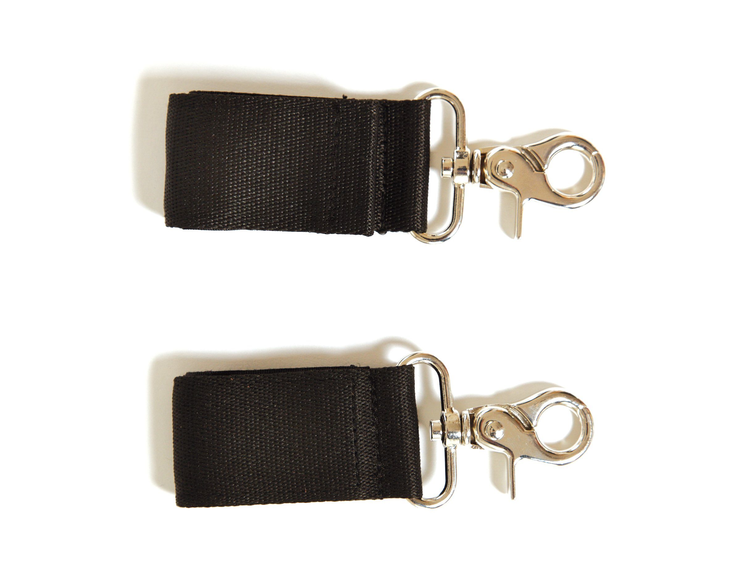 petit amour Kinderwagen-Tasche Klettband Befestigungssystem Wickeltasche Kinderwagenanhänger 2x Haken (Set, 2-tlg), hochwertige Karabinerhaken Metall mit stabilem Klettbandsystem Schwarz